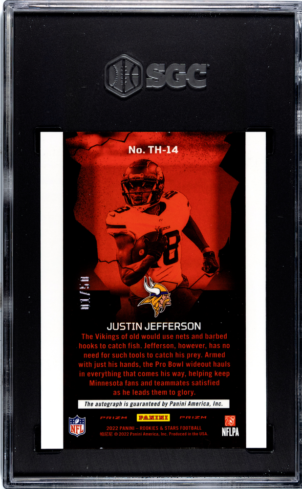 2022 Panini Rookies & Stars Jefferson Thrillers Auto 50 #TH-14 SGC 9 Vikings