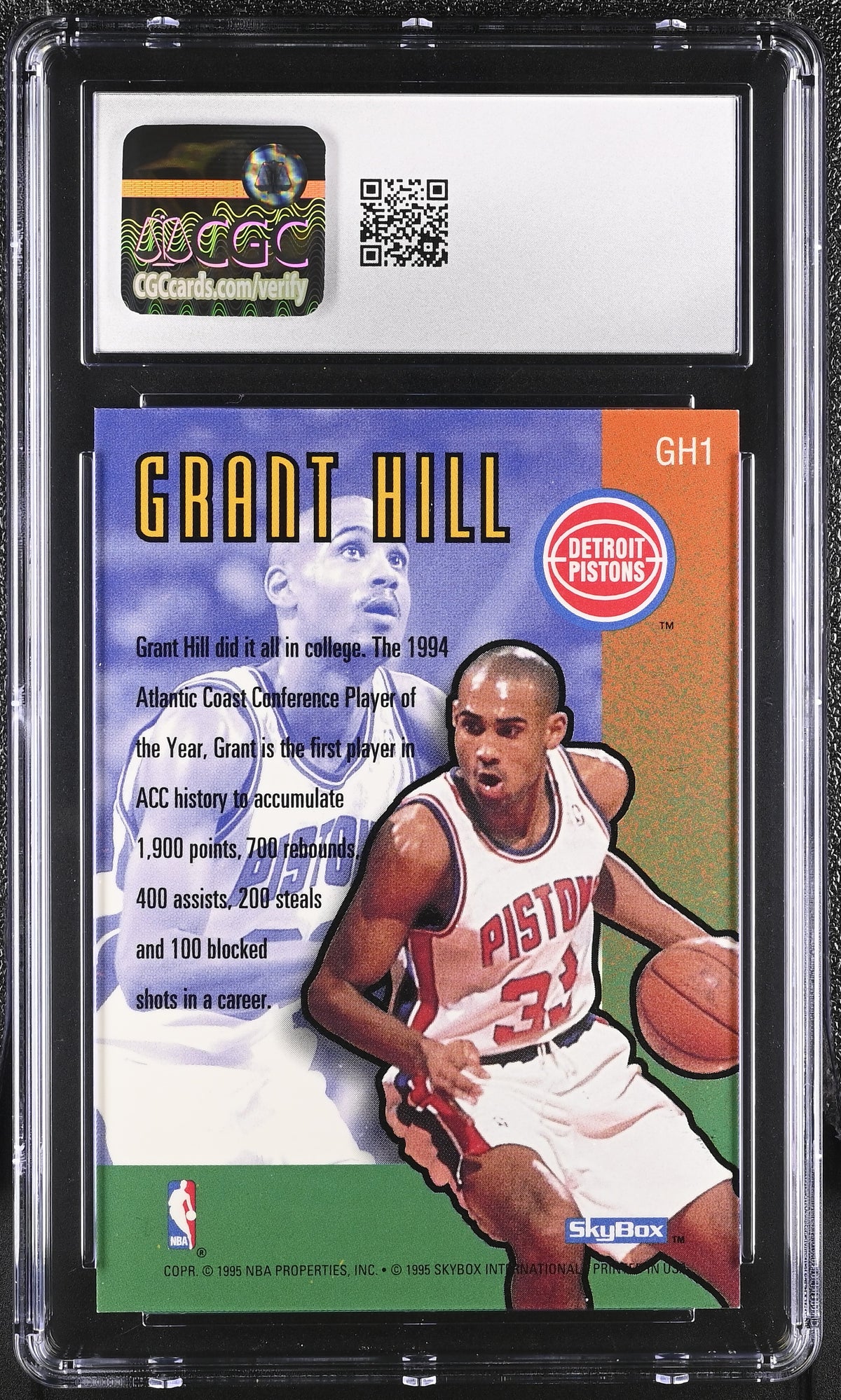 1994-95 Skybox Premium Grant Hill Rookie Hill Inserts #GH1 CGC 9.5 Pistons