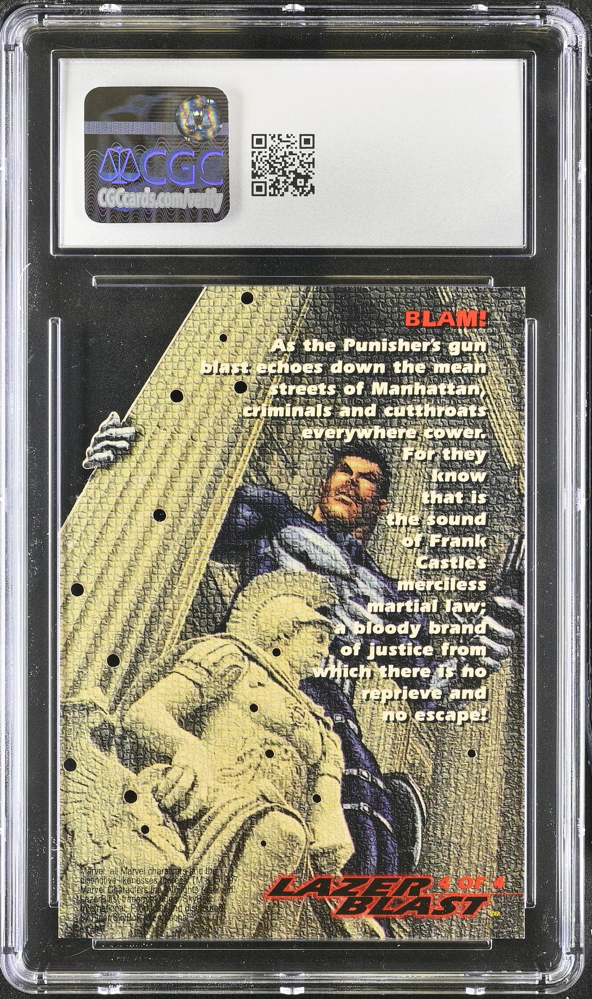 1997 Fleer/Skybox Marvel Premium QFX Punisher #4 of 4 LazerBlast Die-Cuts CGC 9