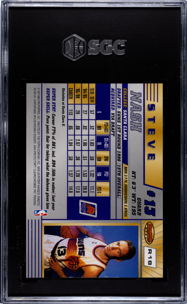 1996 Bowman's Best Steve Nash #R18 SGC 8