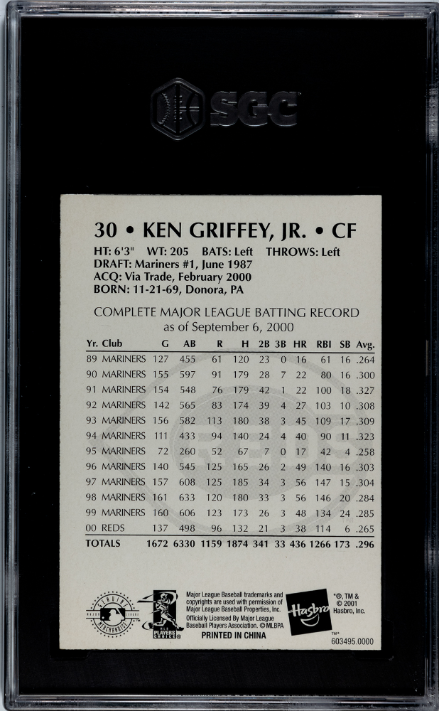2001 Starting Lineup 2 Ken Griffey JR. SGC 8 Cincinnati Reds