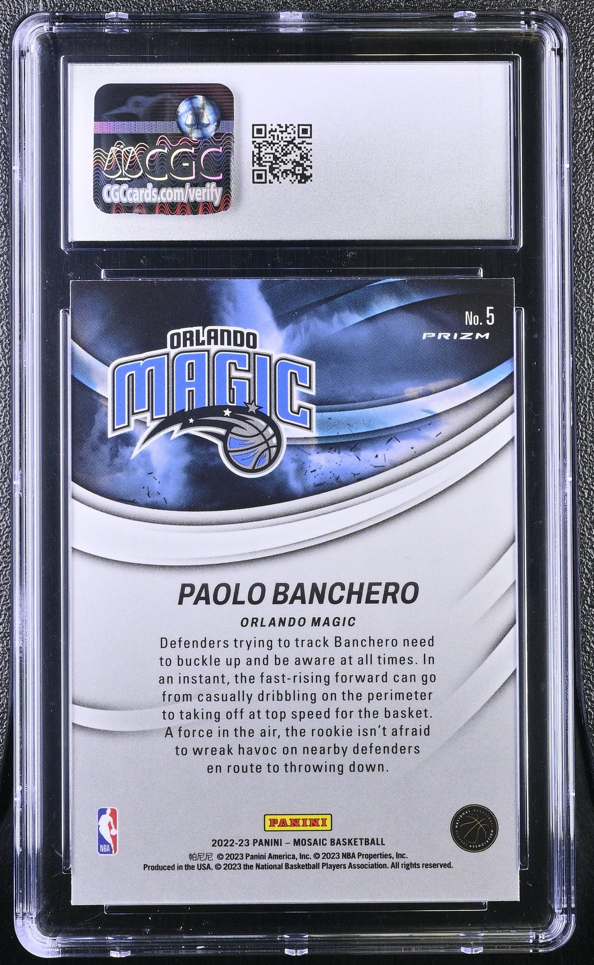2022-23 Panini Mosaic Paolo Banchero Storm Chasers #5 CGC 10 Orlando Magic
