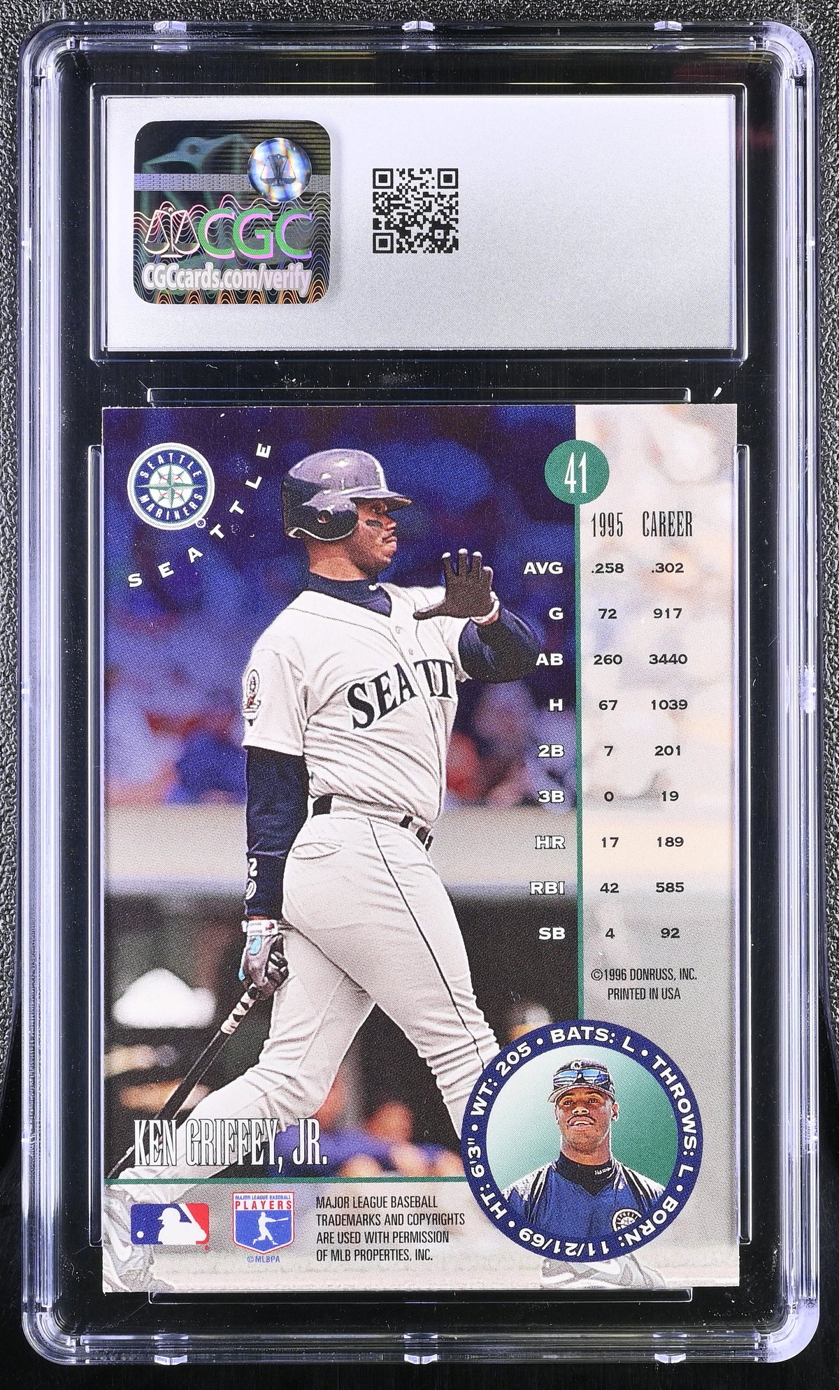 1996 Leaf Ken Griffey Jr. #41 CGC 9