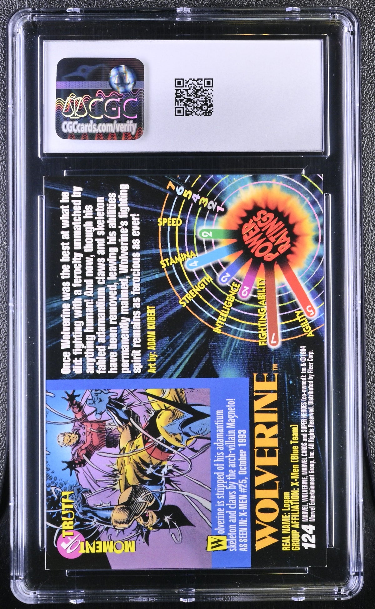1994 Fleer Marvel Universe Series V Wolverine #124 CGC 9.5