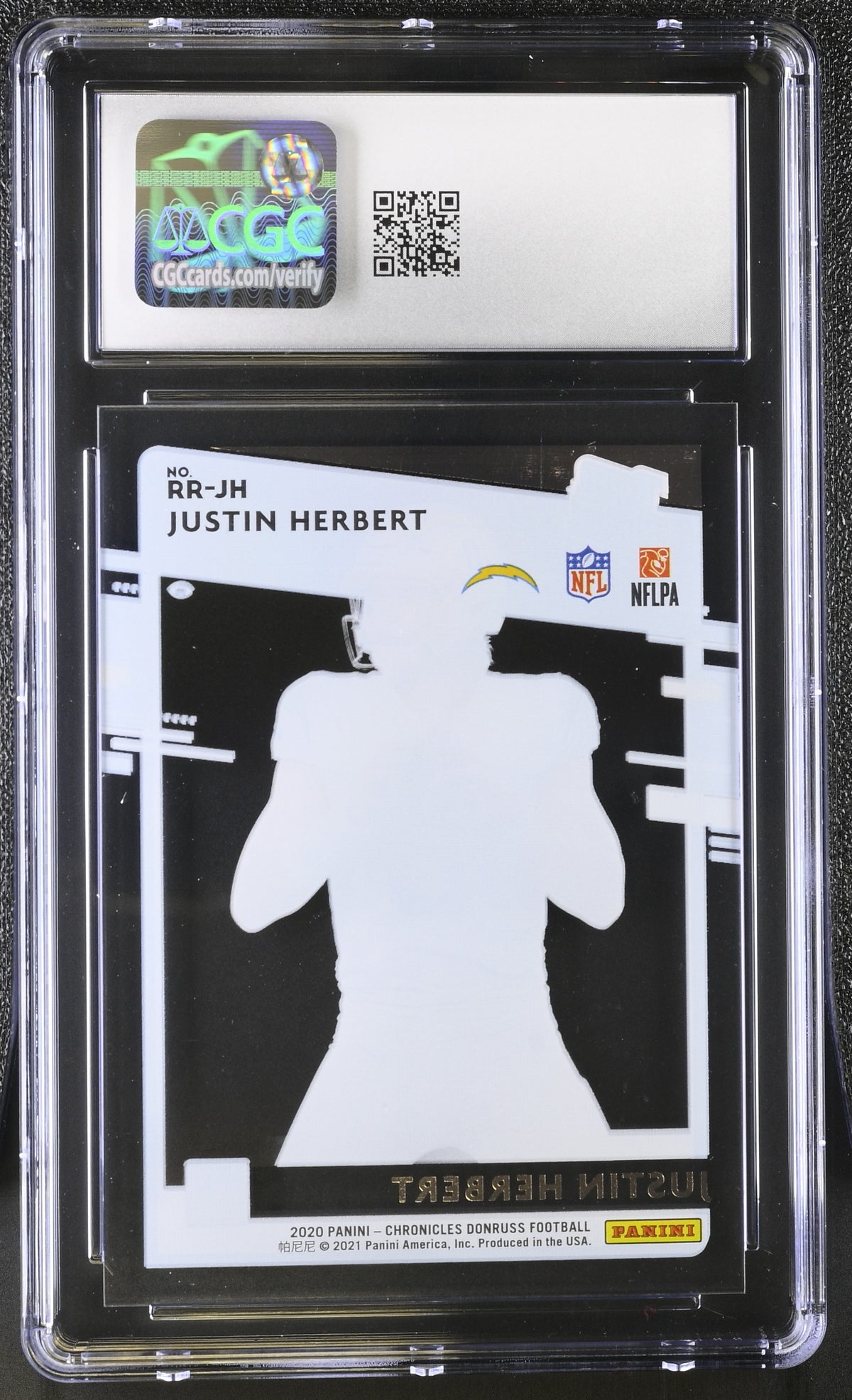 2020 Panini Chronicles Justin Herbert Clearly Donruss Rookies CGC 9 Chargers