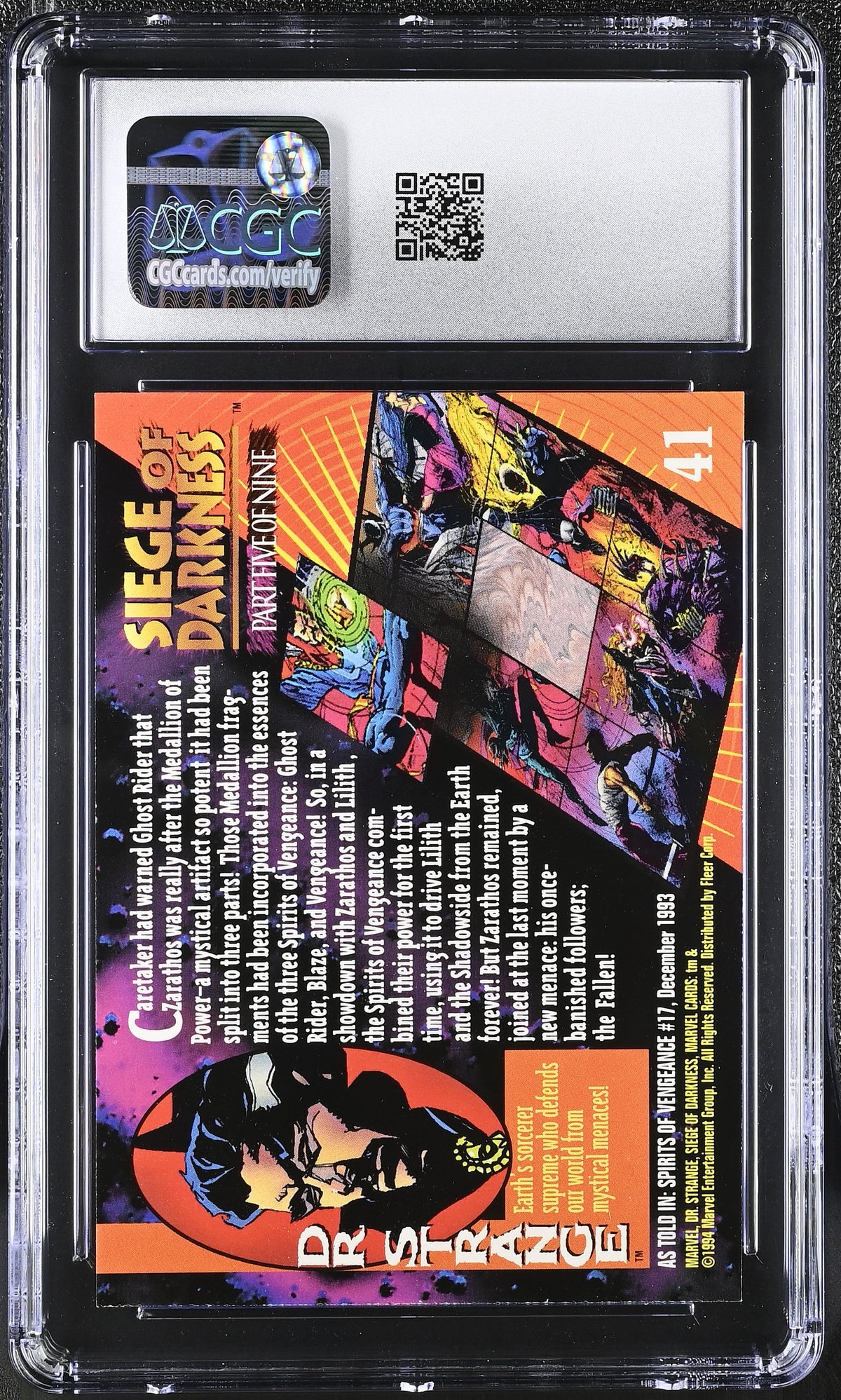 1994 Fleer Marvel Universe Series V Dr. Strange #41 CGC 9.5