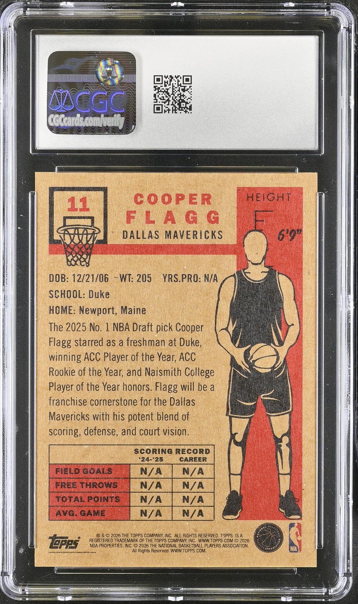 2025-26 Topps Living Set Cooper Flagg #11 CGC 9.5