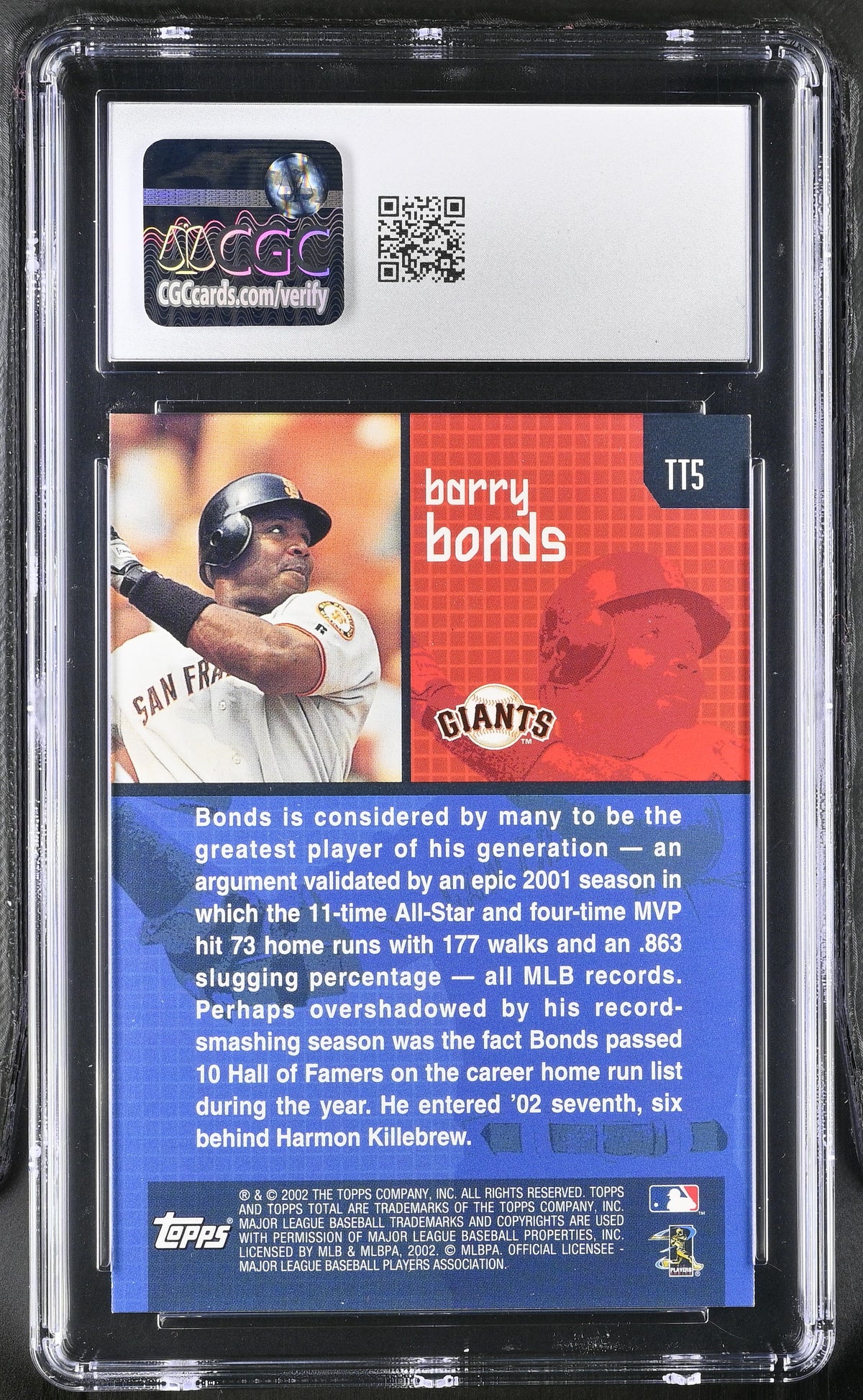 2002 Topps Total Barry Bonds Topps Total #TT5 CGC 10 San Francisco Giants