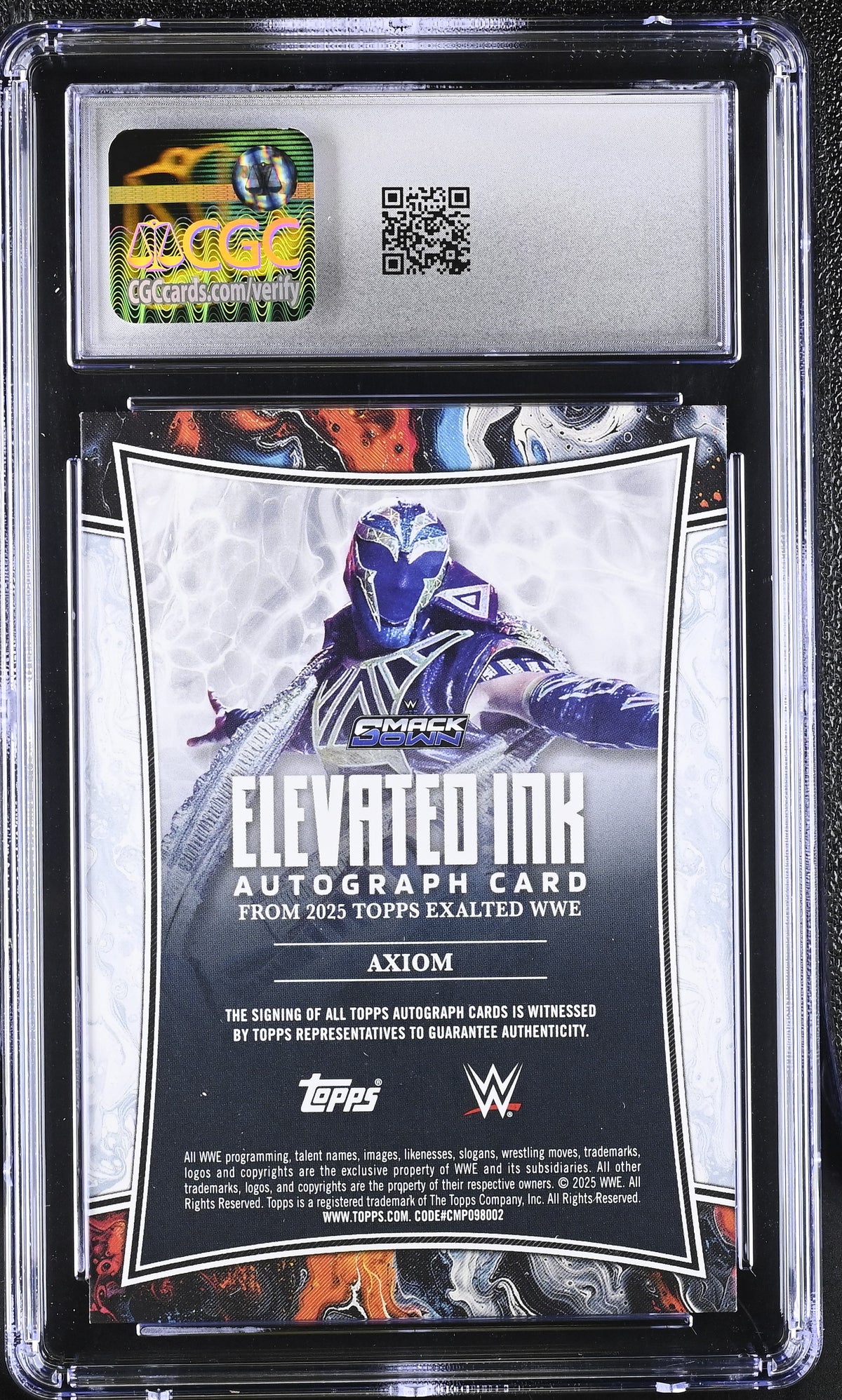 2025 Topps Exalted WWE Axiom Elevated Ink Auto Autograph CGC 10