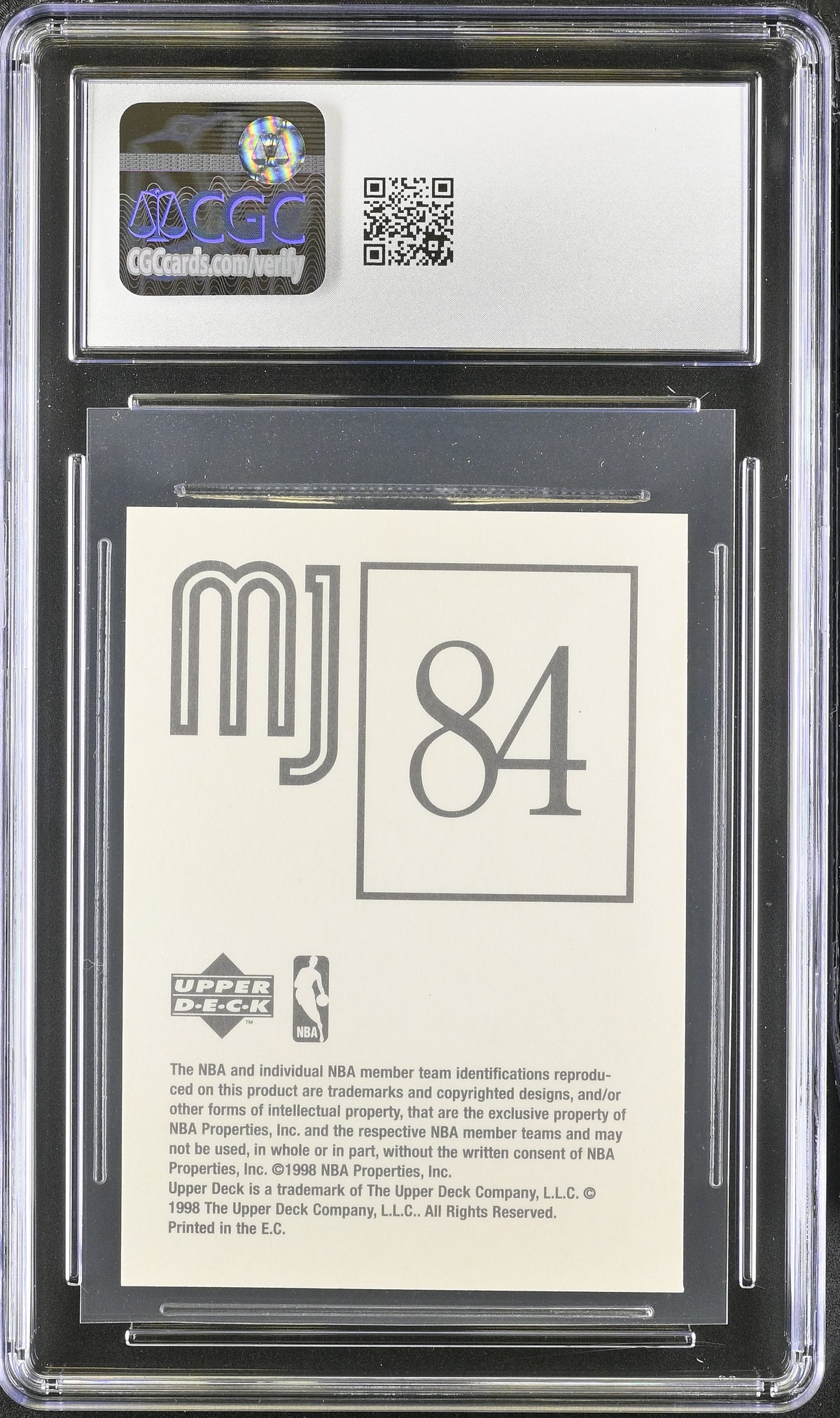 1998 Upper Deck MJ Stickers Michael Jordan #84 CGC 9 Chicago Bulls