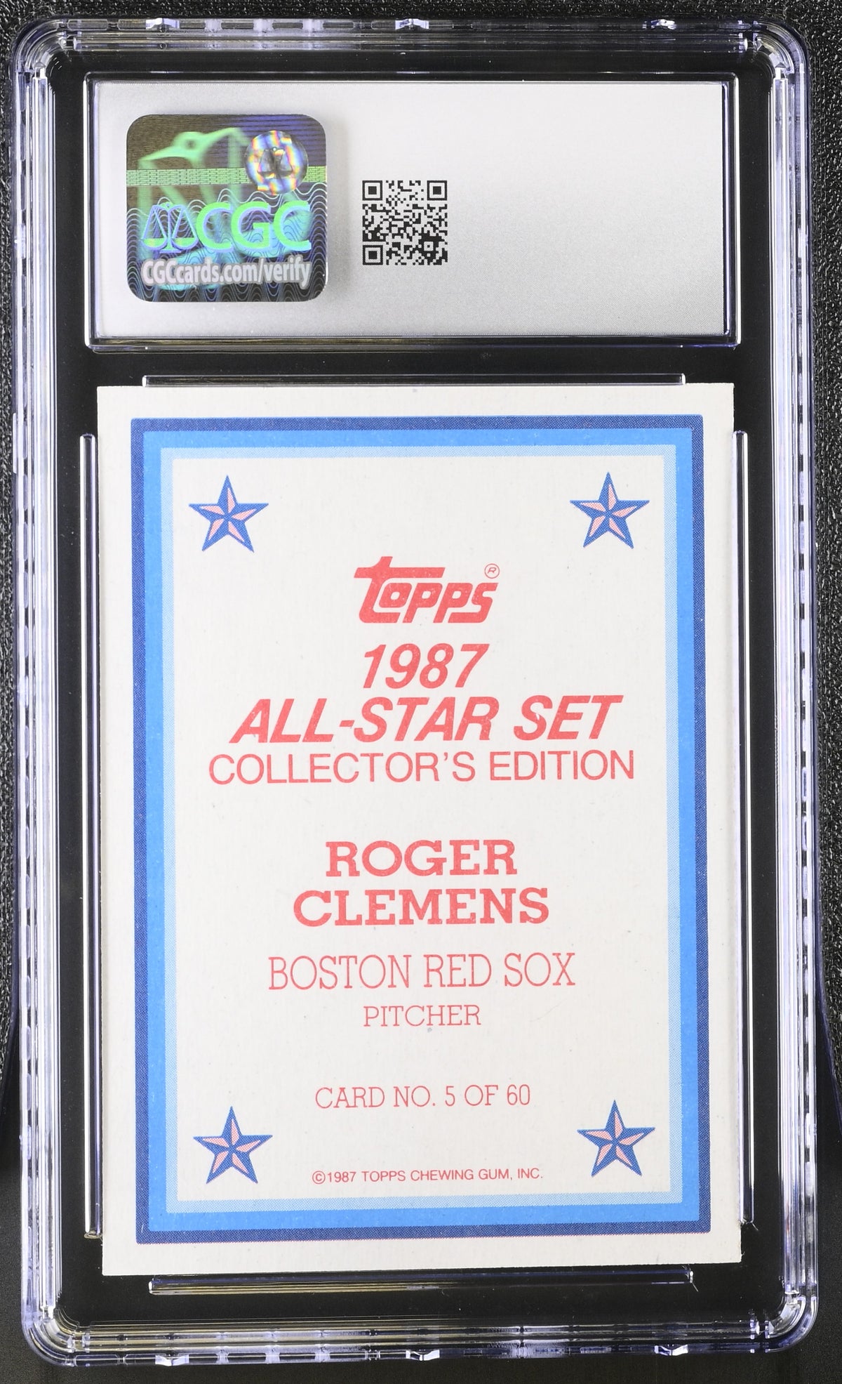 1987 Topps Glossy Send-In's Roger Clemens #5 CGC 9 Boston Red Sox