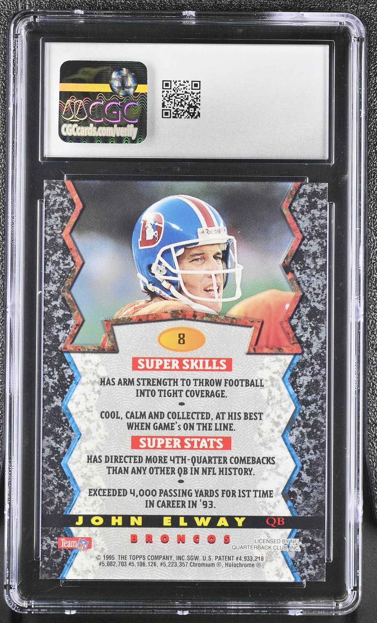1994 Stadium Club John Elway Refractor Bowman's Best #8 CGC 8.5 Denver Broncos