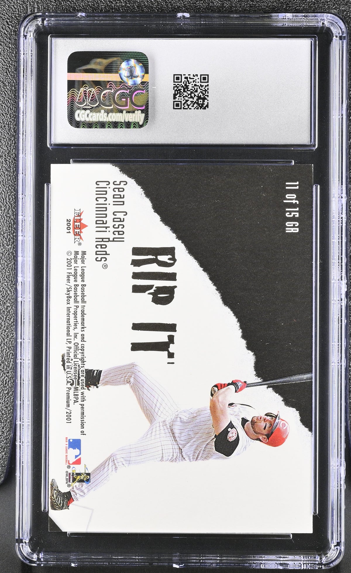 2001 Fleer Premium Ken Griffey Jr./Sean Casey Grip It Rip It #11GR CGC 10 Reds