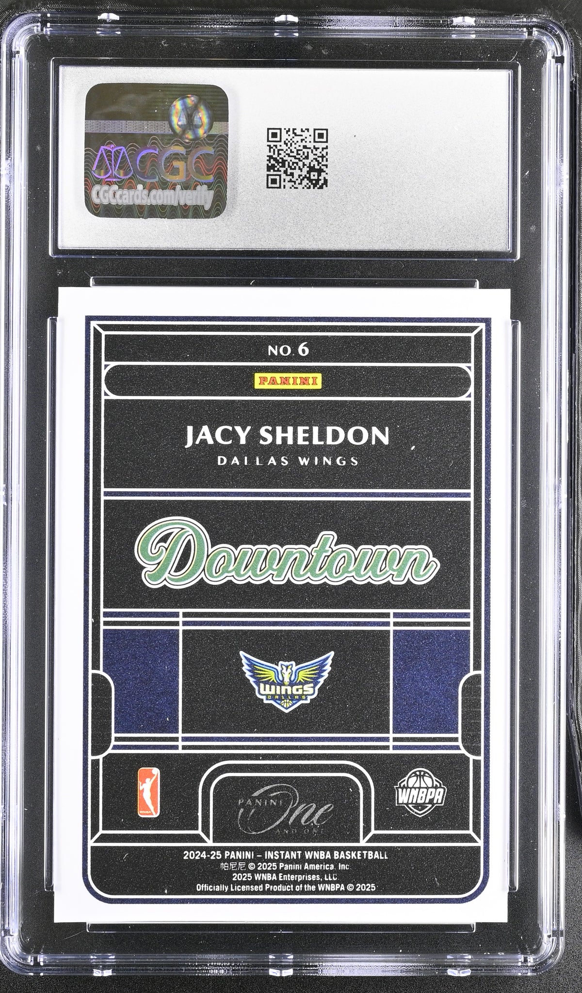 2024 Panini Rookie Royalty WNBA Jacy Sheldon Rookie Downtown #6 CGC 9 Wings