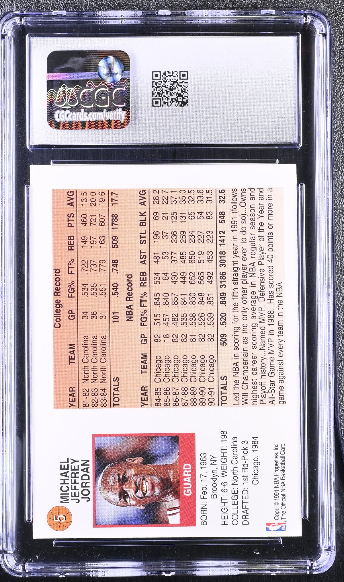 1991-92 Hoops Mcdonald's Michael Jordan #5 CGC 9.5 Chicago Bulls