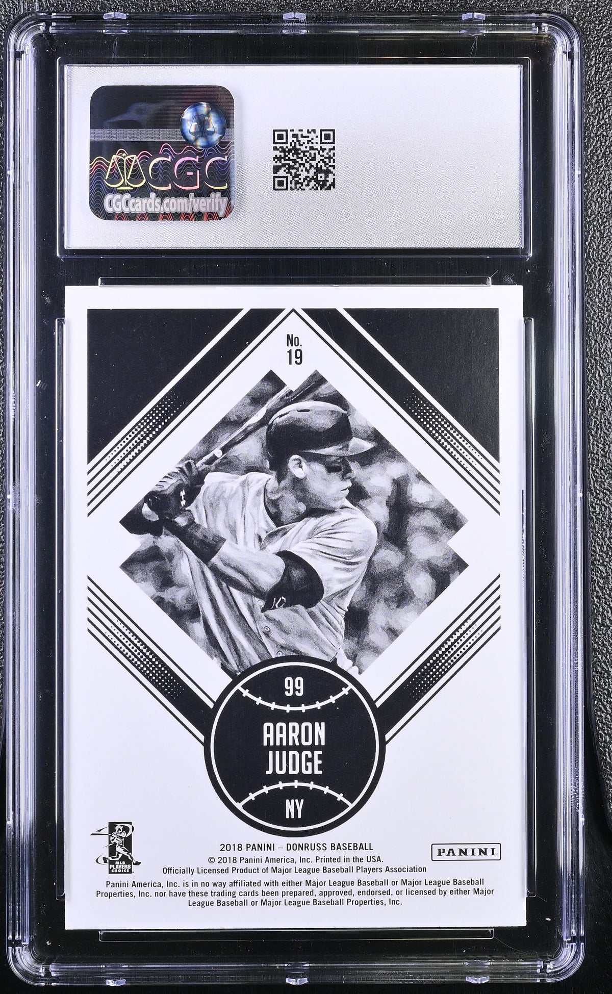 2018 Donruss Aaron Judge #19 CGC 10 New York Yankees