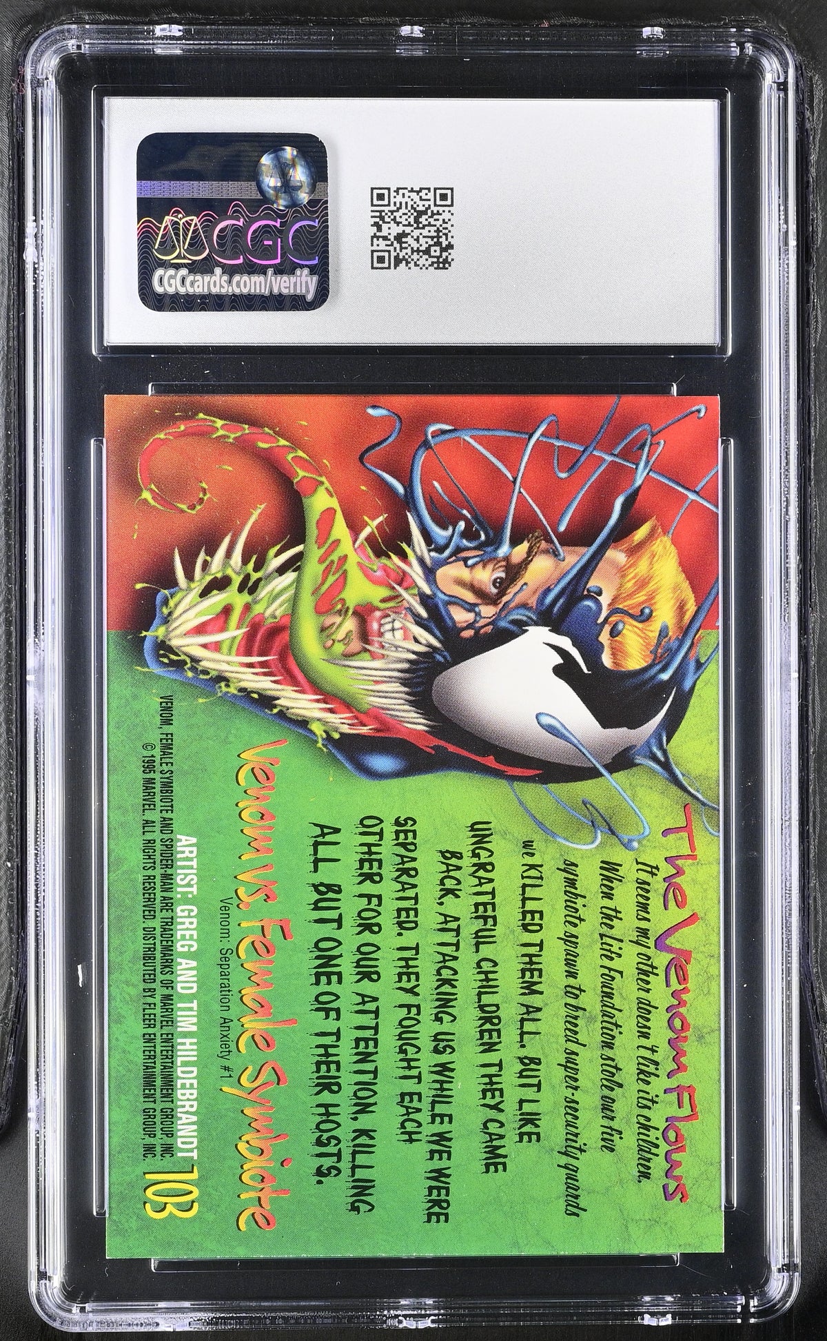 1995 Fleer Ultra Spider-Man Venom Vs. Female Symbiote #103 CGC 10