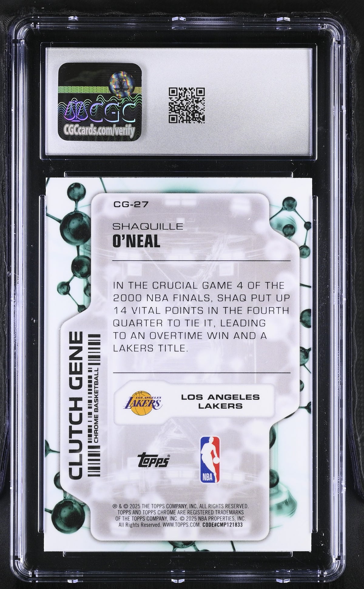 2025-26 Topps Chrome Shaquille O'Neal Clutch Gene #CG-27 CGC 9.5 Lakers