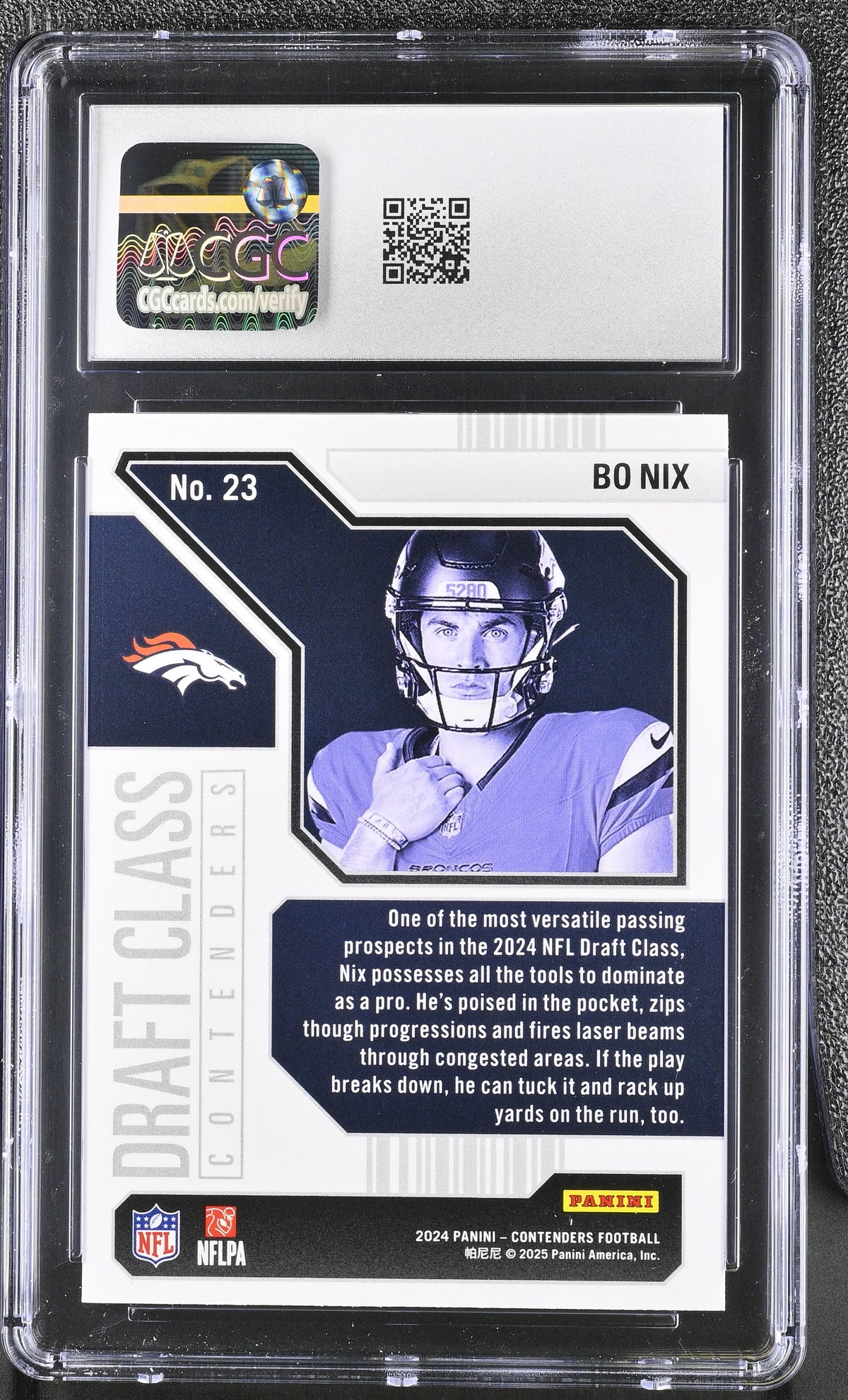 2024 Panini Contenders Bo Nix Draft Class Contenders #23 CGC 9.5 Denver Broncos
