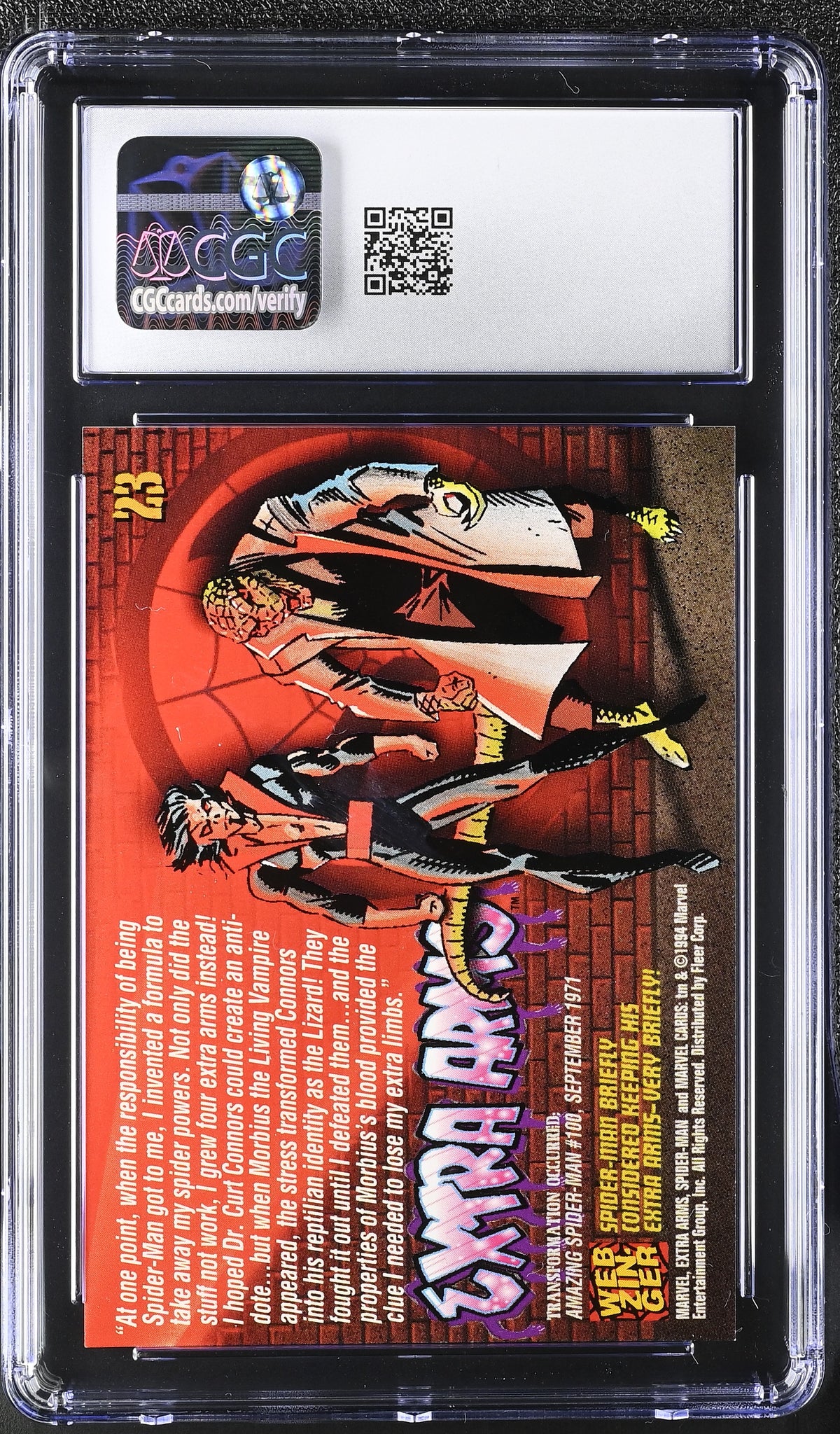 1994 Fleer Amazing Spider-Man Extra Arms #23 CGC 10