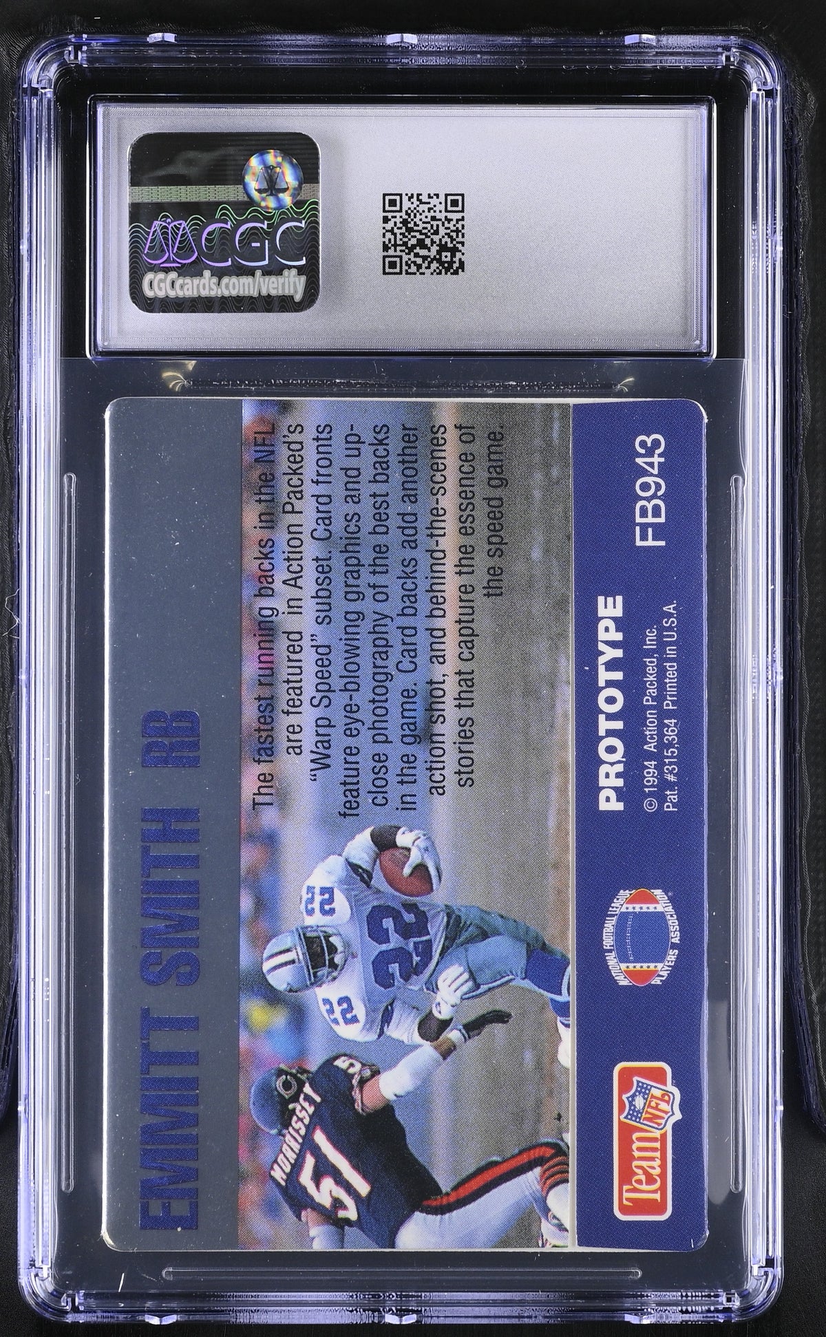 1994 Action Packed Prototypes Emmitt Smith #FB943 CGC 9 Dallas Cowboys