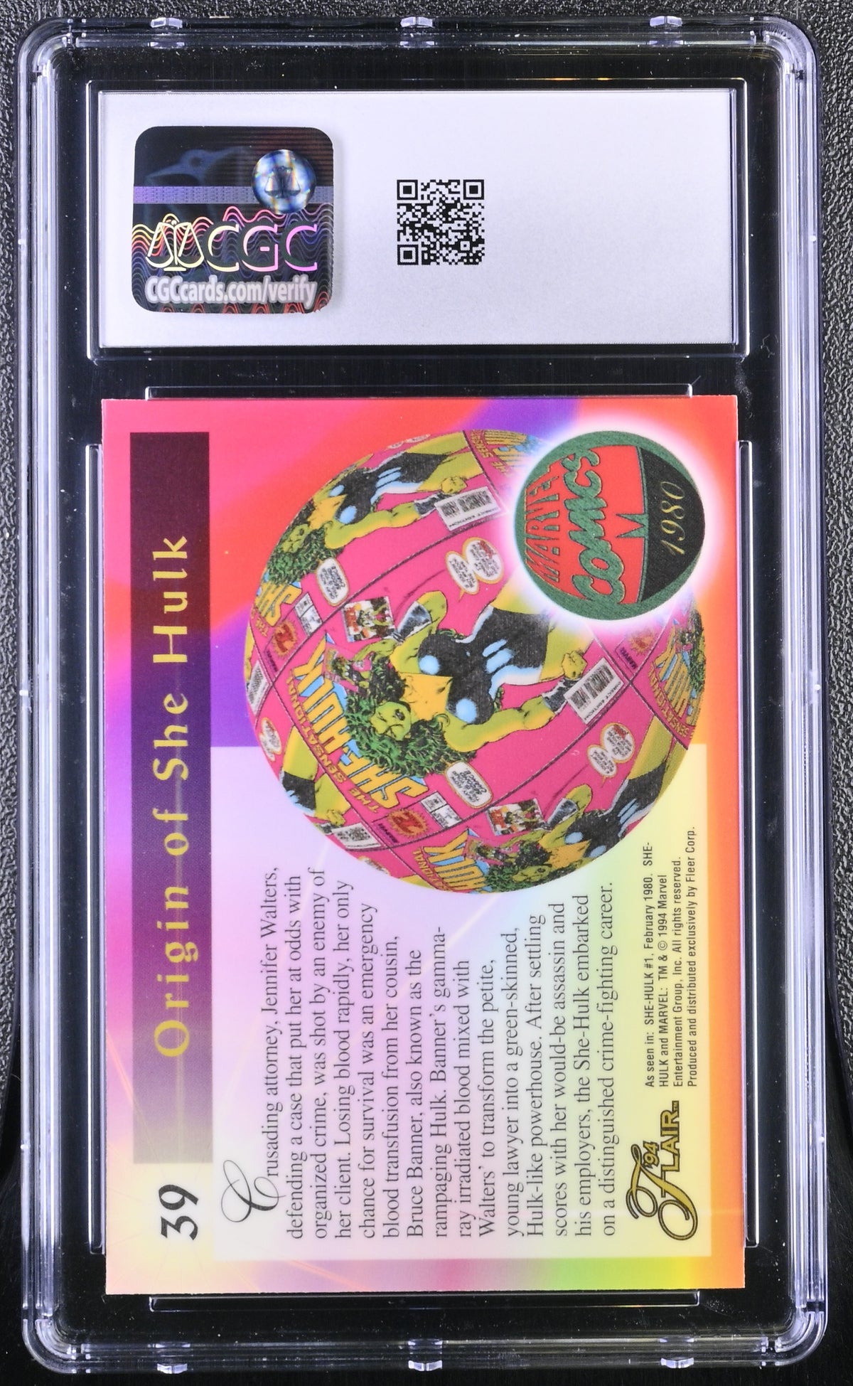 1994 Fleer Flair '94 Marvel Annual She Hulk #39 CGC 9.5