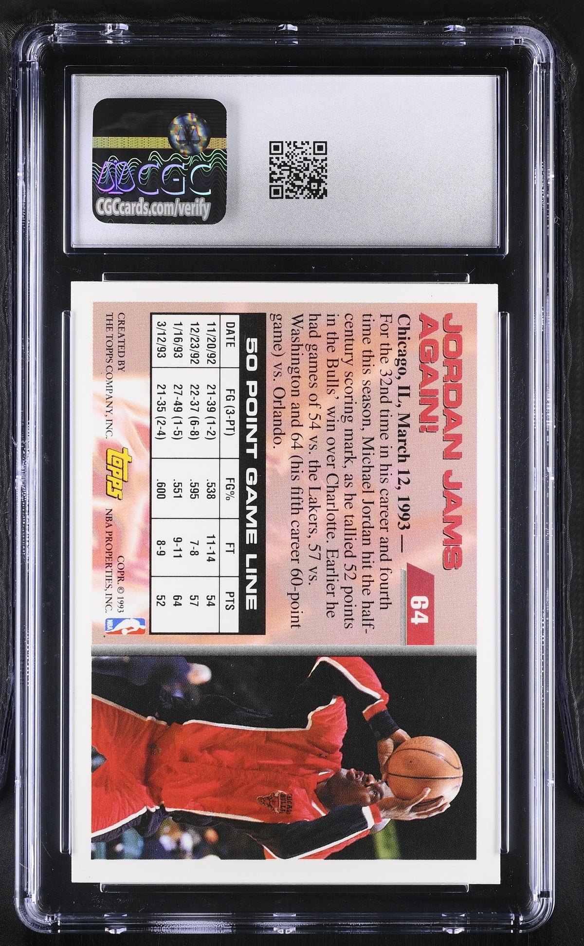 1993-94 Topps Michael Jordan #64 CGC 9 Chicago Bulls