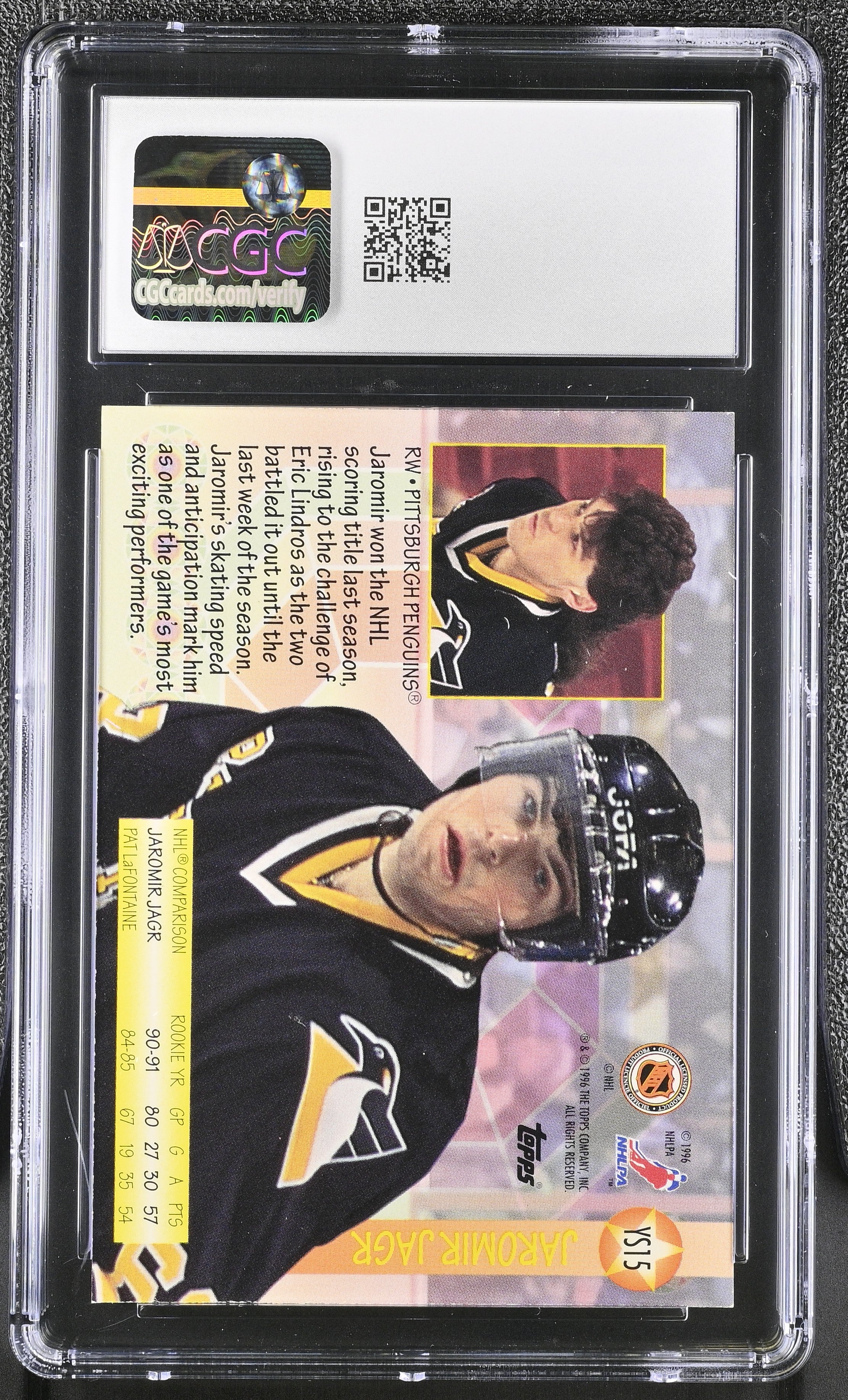 1995-96 Topps Young Stars Jaromir Jagr #YS15 CGC 8