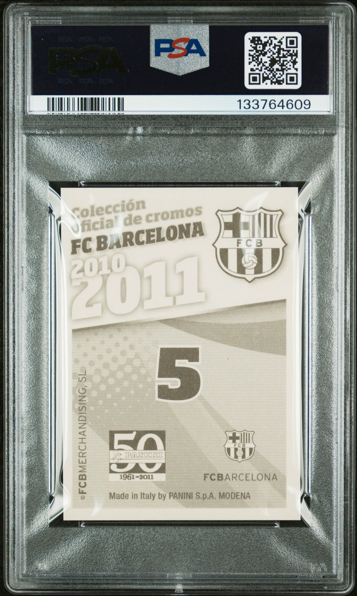 2010-11 Panini FC Barcelona Lionel Messi #5 PSA 8 FC Barcelona