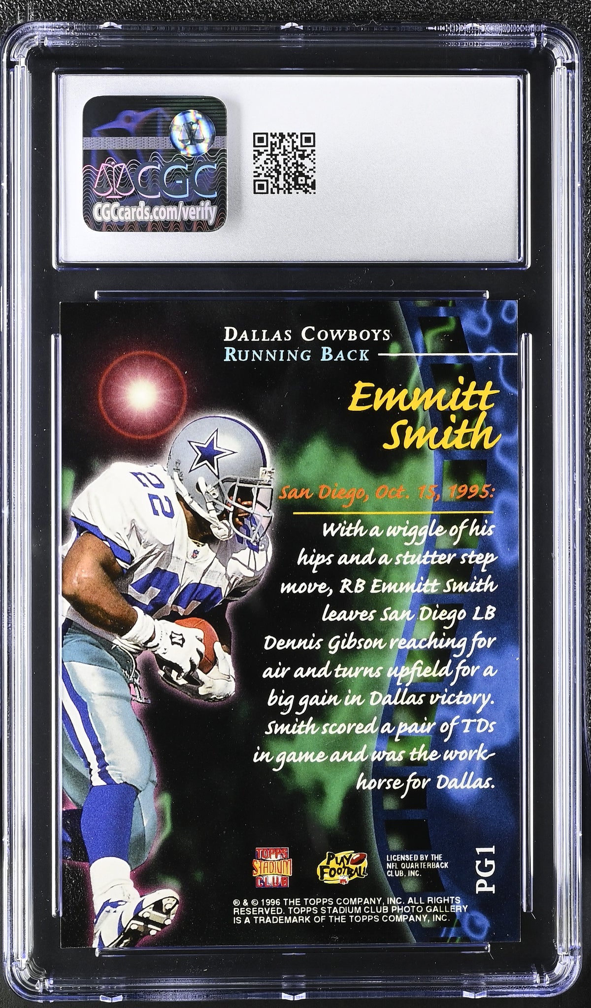 1996 Stadium Club Emmitt Smith Photo Gallery #PG1 CGC 9.5 Dallas Cowboys