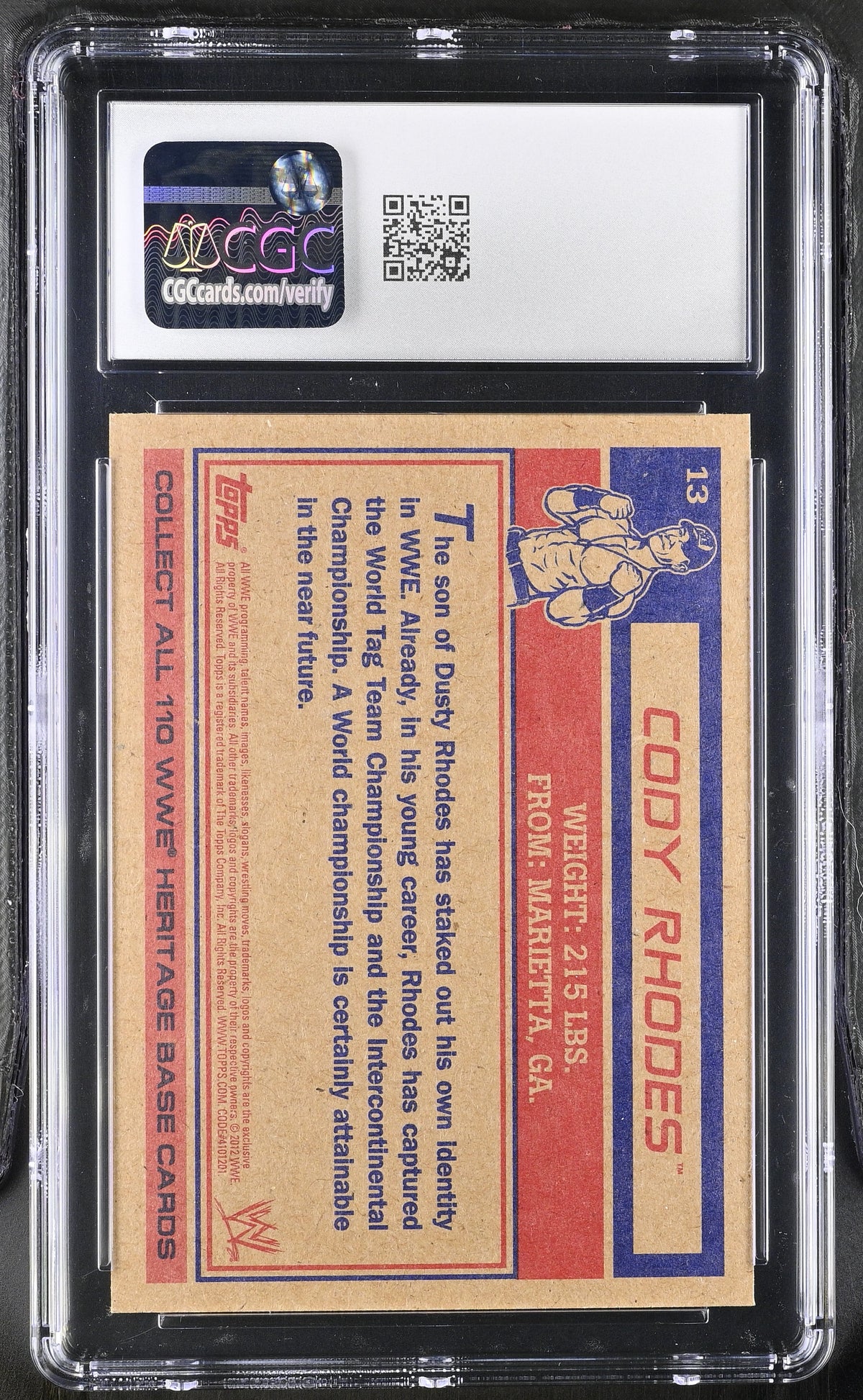 2012 Topps Heritage WWE Cody Rhodes #13 CGC 10