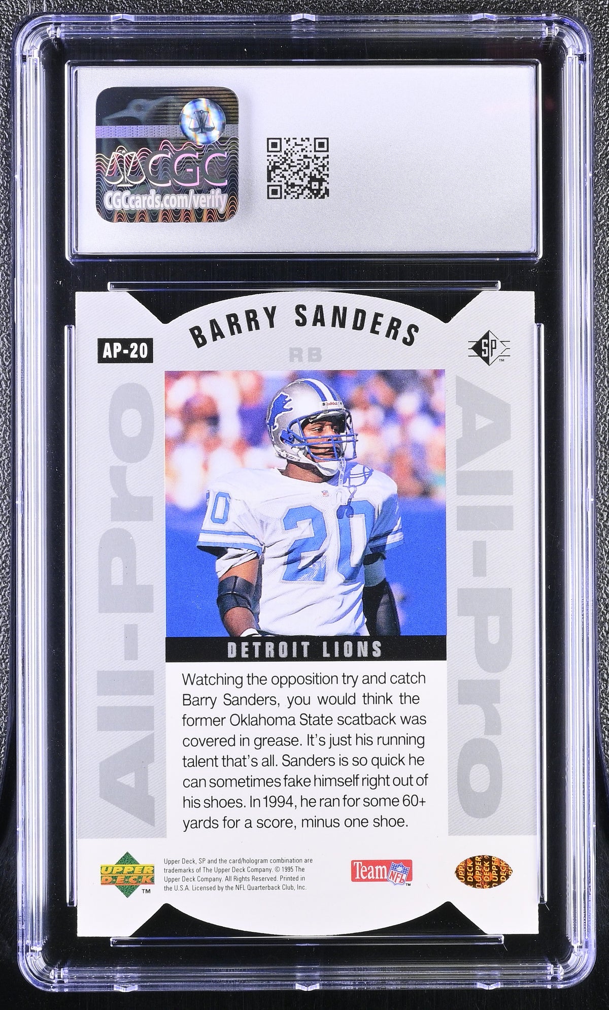1995 SP Barry Sanders Gold All-Pro #AP-20 CGC 9.5 Detroit Lions
