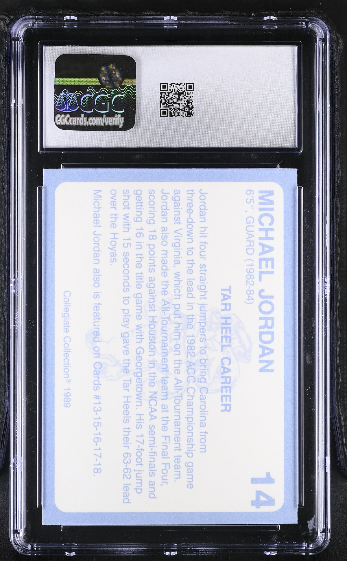 1989 Collegiate Collection Michael Jordan North Carolina #14 CGC 10