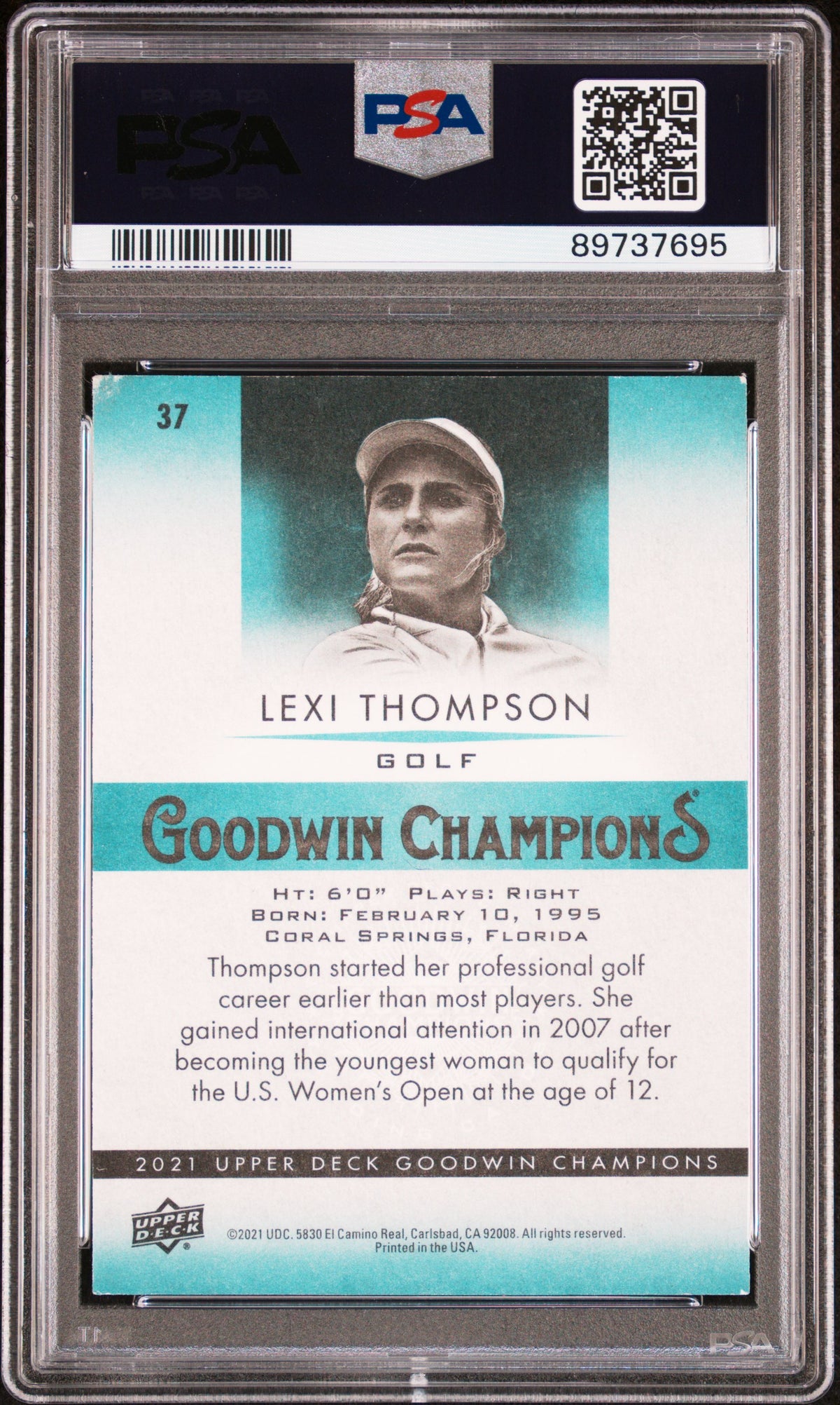 2021 Upper Deck Goodwin Champions Lexi Thompson Auto Autograph #37 PSA Authentic