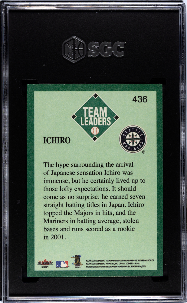 2001 Fleer Platinum Ichiro Suzuki #436 Team Leaders SGC 7
