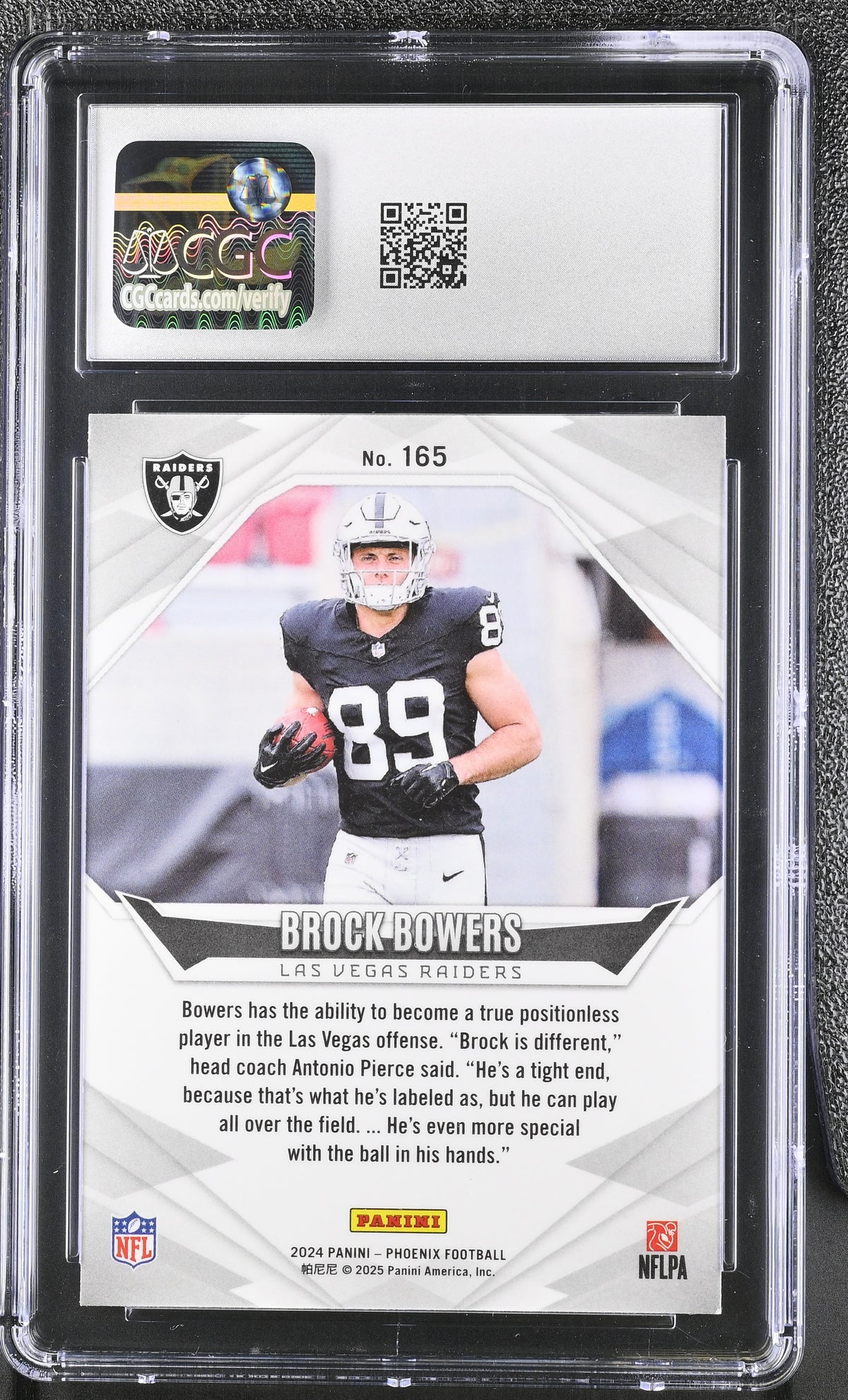2024 Panini Phoenix Brock Bowers Rookie #165 CGC 9.5 Las Vegas Raiders