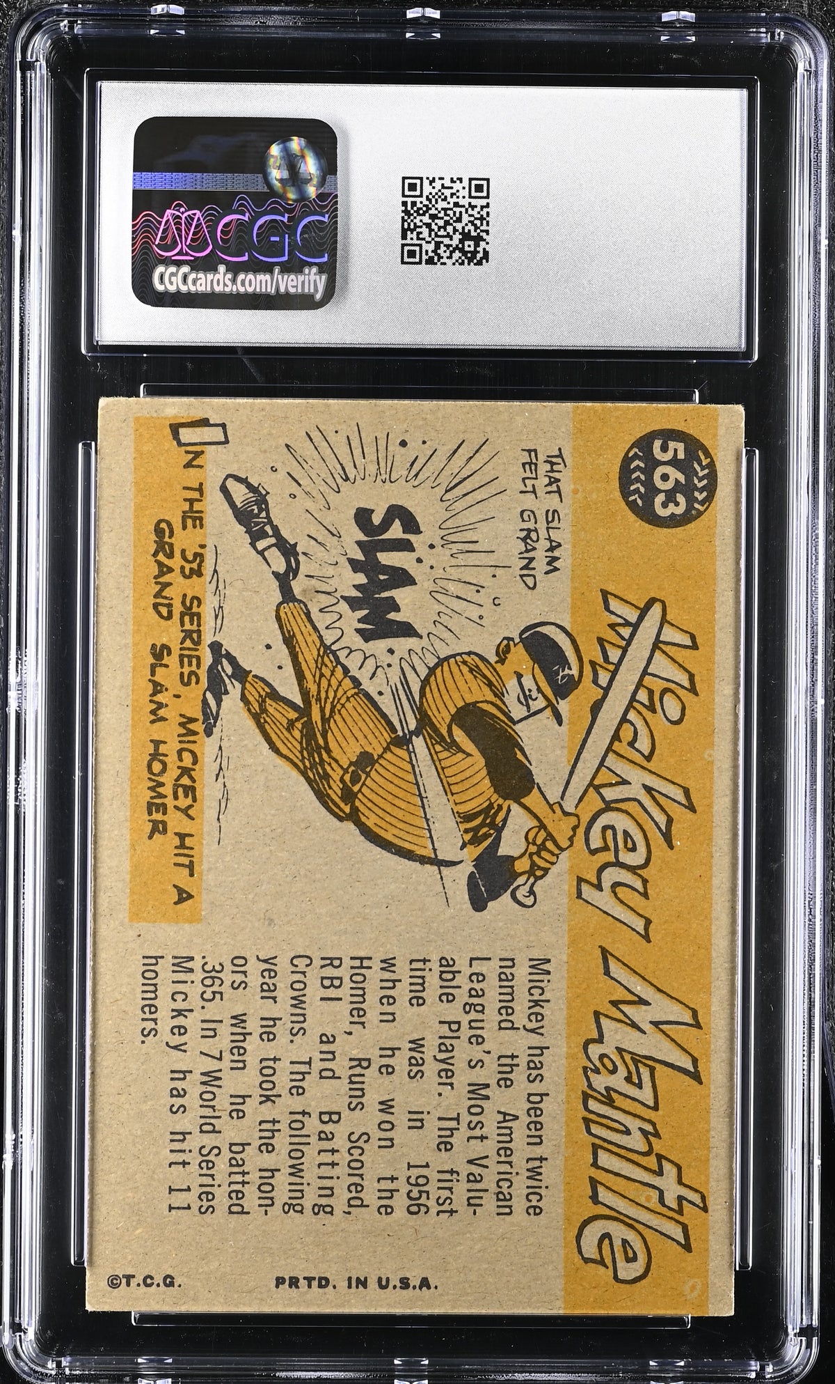 1960 Topps Mickey Mantle '60 All-Star #563 CGC 3.5 New York Yankees