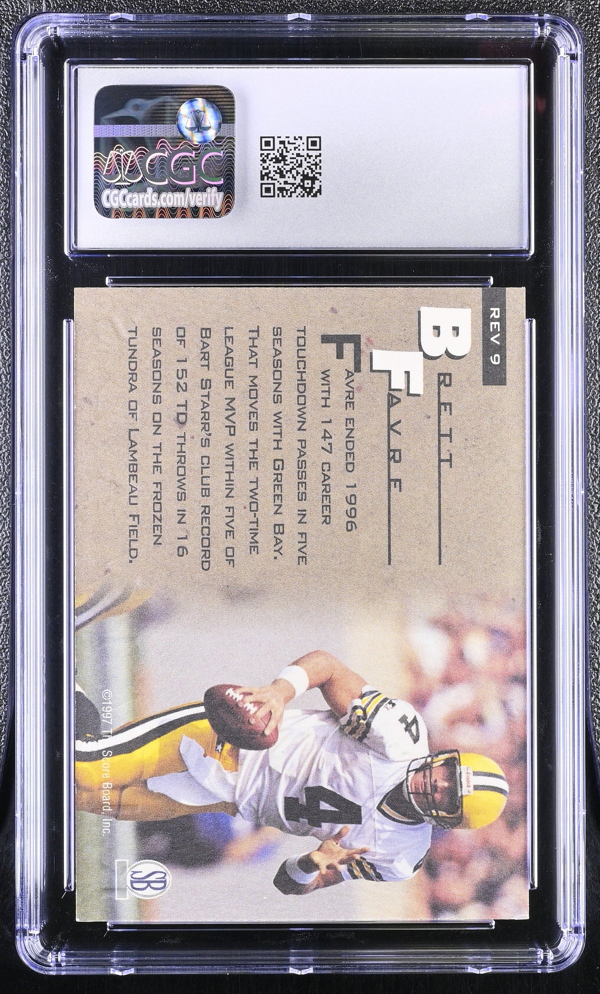 1996 Score Board All Sport PPF Brett Favre Revivals #REV9 CGC 10 Packers
