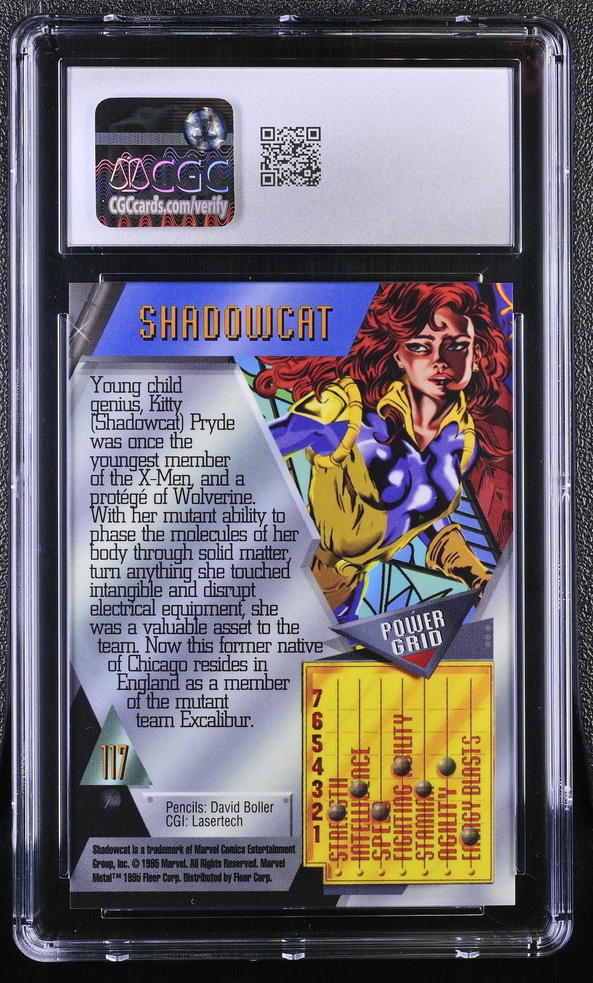 1995 Fleer Marvel Metal Inaugural Edition Shadowcat #117 CGC 9.5