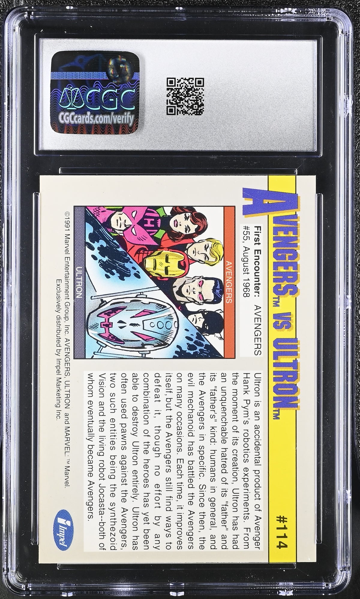 1991 Impel Marvel Universe Series Avengers Vs. Ultron #114 Arch-Enemies CGC 9.5