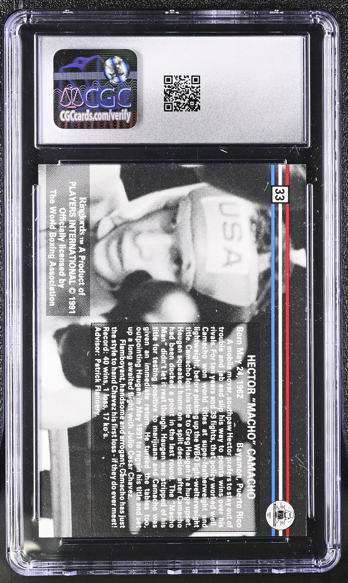 1991 Ringlords Hector Camacho #33 CGC 9