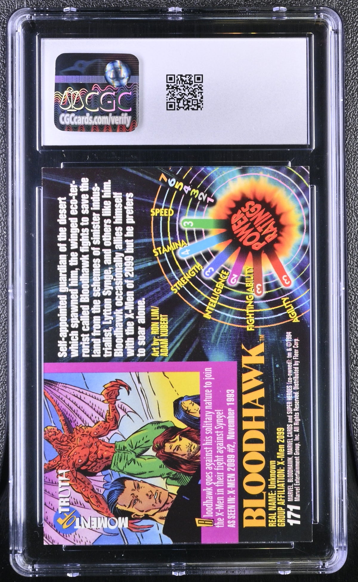1994 Fleer Marvel Universe Series V Bloodhawk #171 CGC 9.5