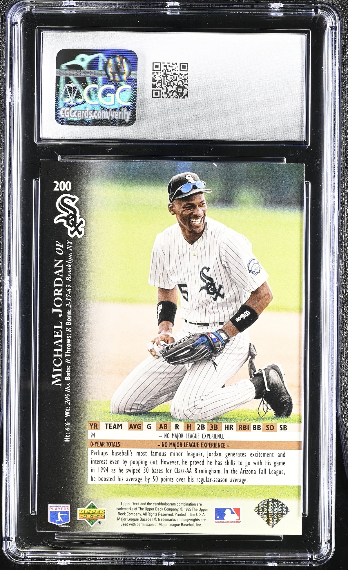 1995 Upper Deck Michael Jordan #200 CGC 10 Chicago White Sox
