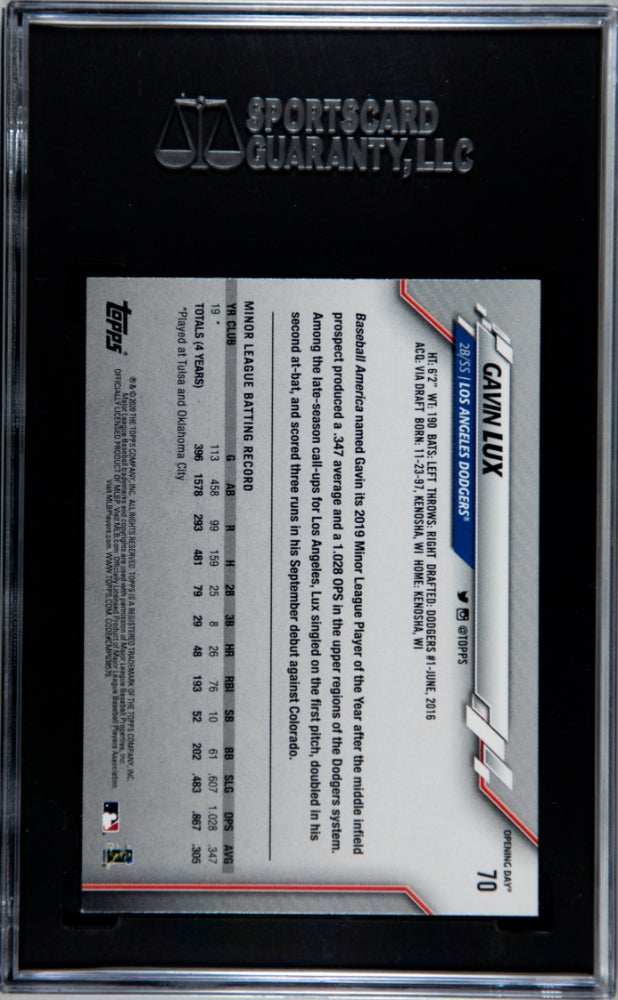 2020 Topps Opening Day Gavin Lux #70 SGC 9