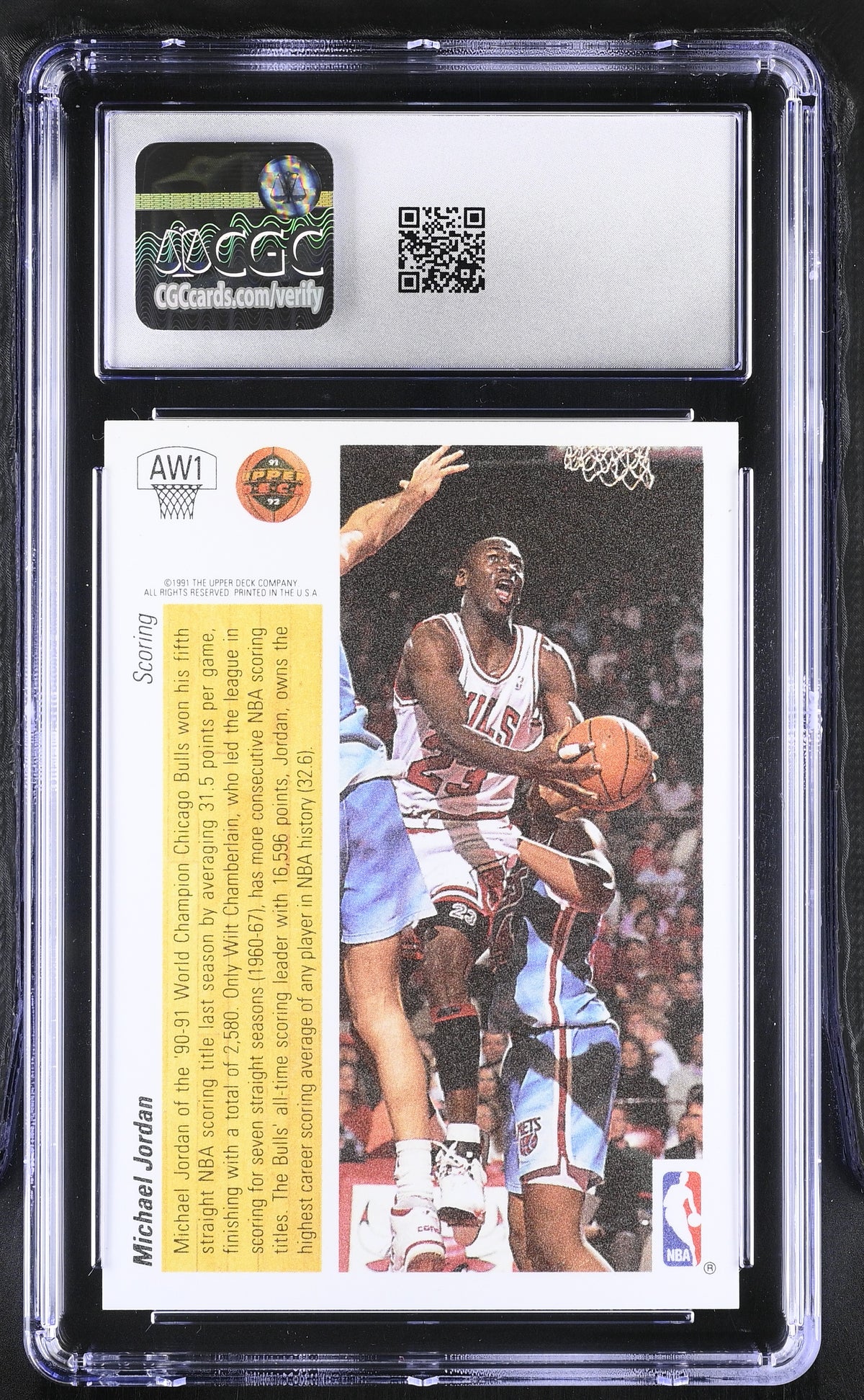 1991-92 Upper Deck Michael Jordan Scoring Award Winner Holograms #AW1 CGC 8