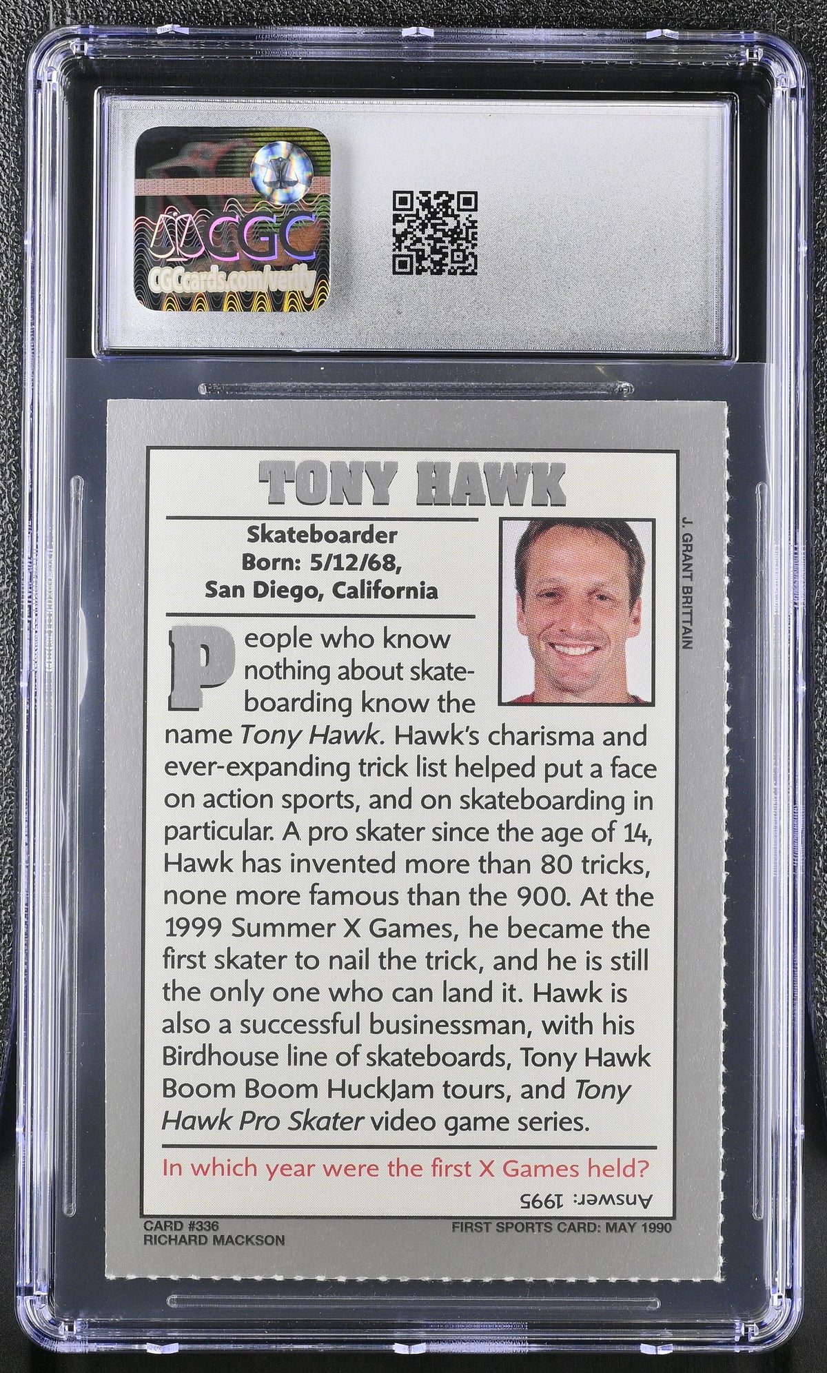2004 Sports Illustrated For Kids Tony Hawk Rookie #336 15th Anniversary CGC 8