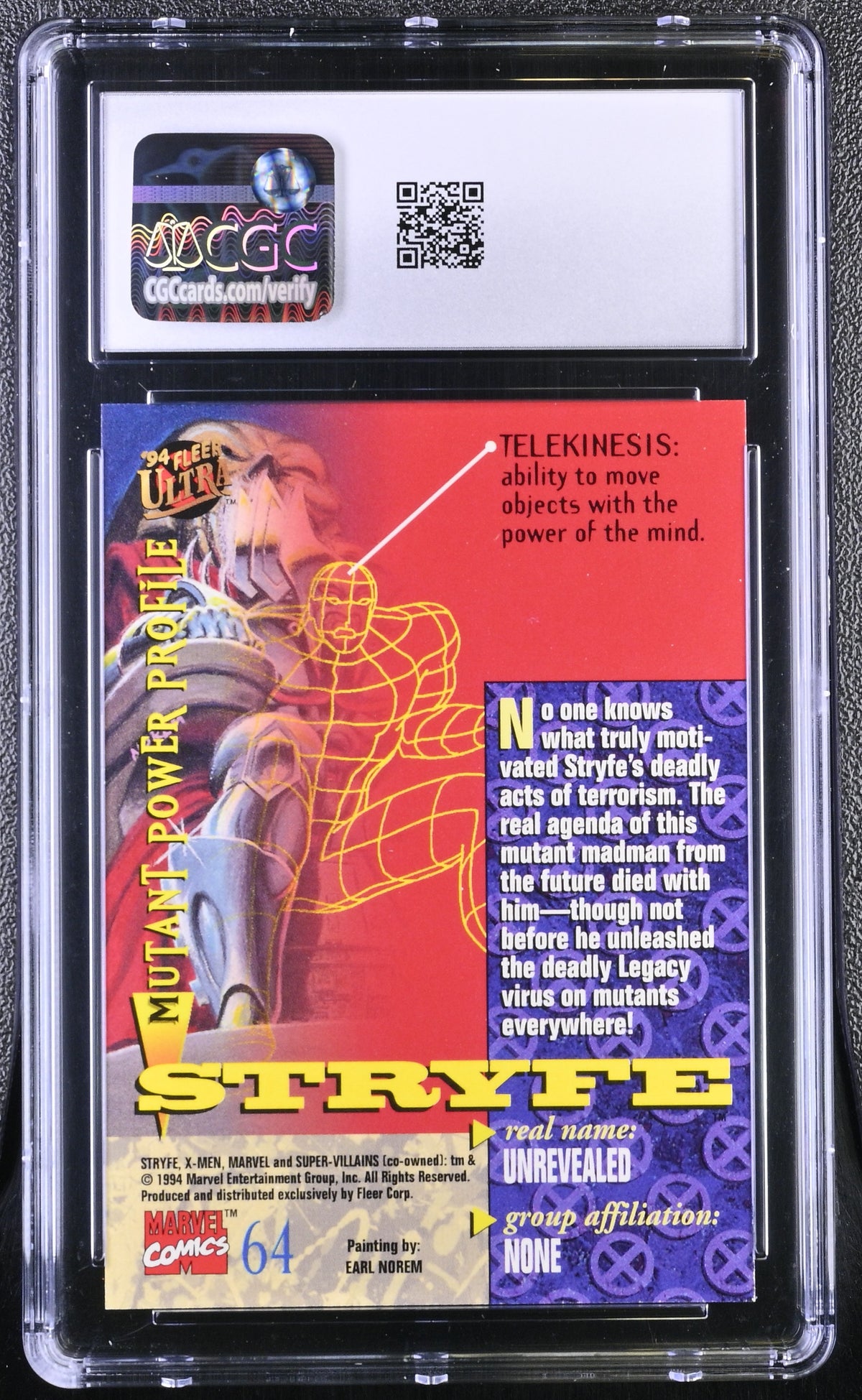 1994 Fleer Ultra X-Men Stryfe #64 CGC 9.5