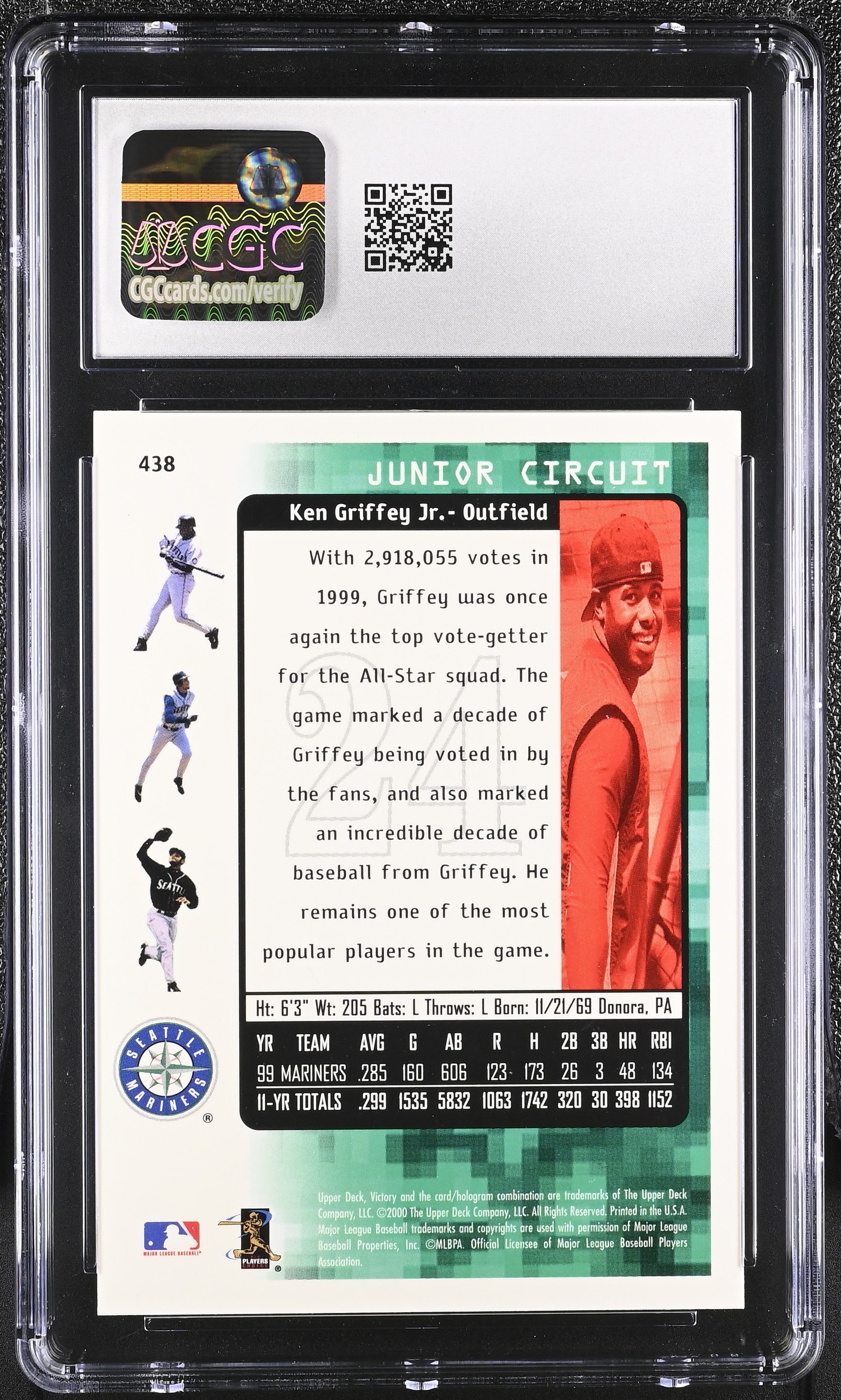 2000 Upper Deck Victory Ken Griffey Jr. #438 CGC 9.5
