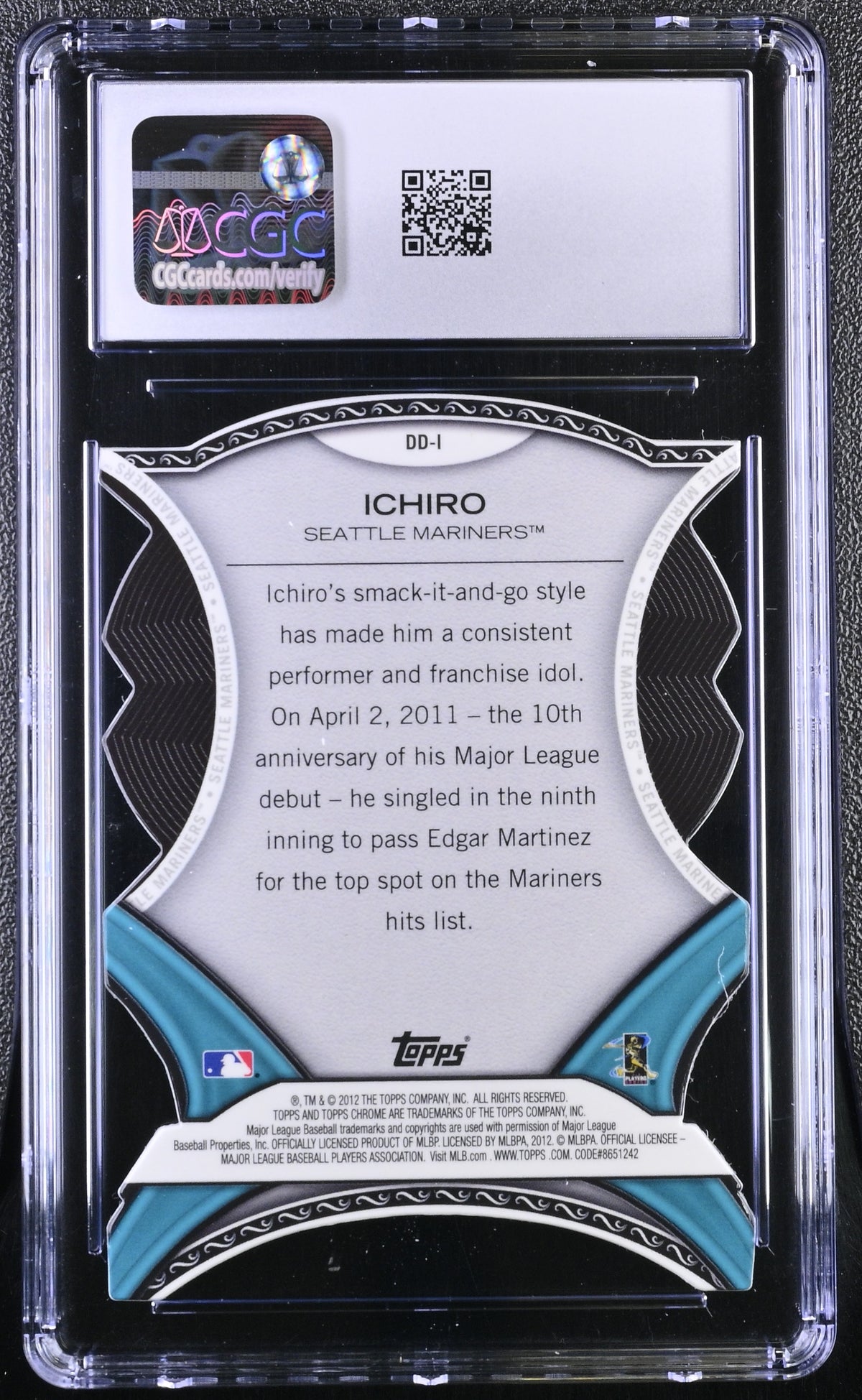 2012 Topps Chrome Ichiro Suzuki Dynamic Die-Cuts #DD-I CGC 9.5 Seattle Mariners
