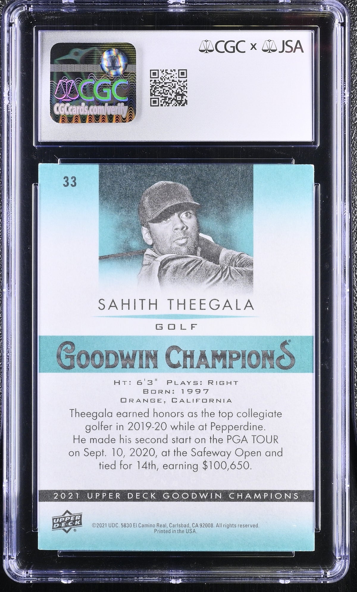 2021 Upper Deck Goodwin Champions #33 Auto Autograph CGC 8